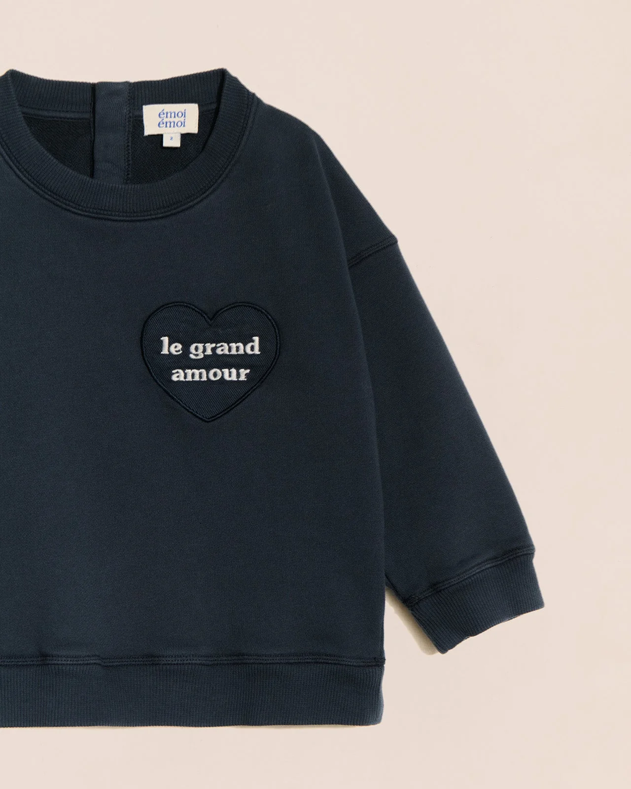 Le sweat Le grand amour enfant en coton bio - charbon 8