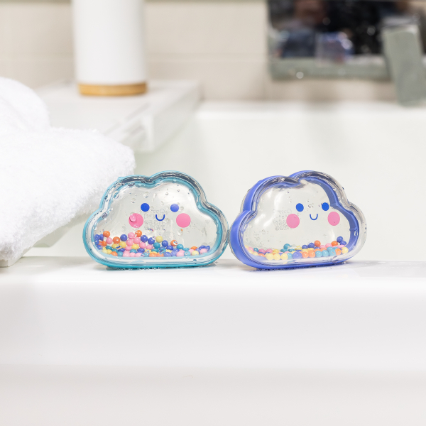 Hochet de bain nuages x2