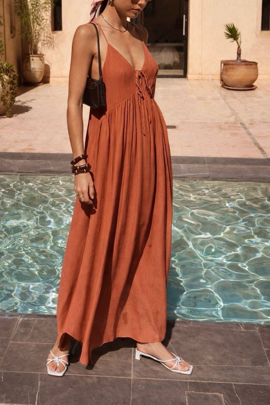 Robe longue terracotta  2