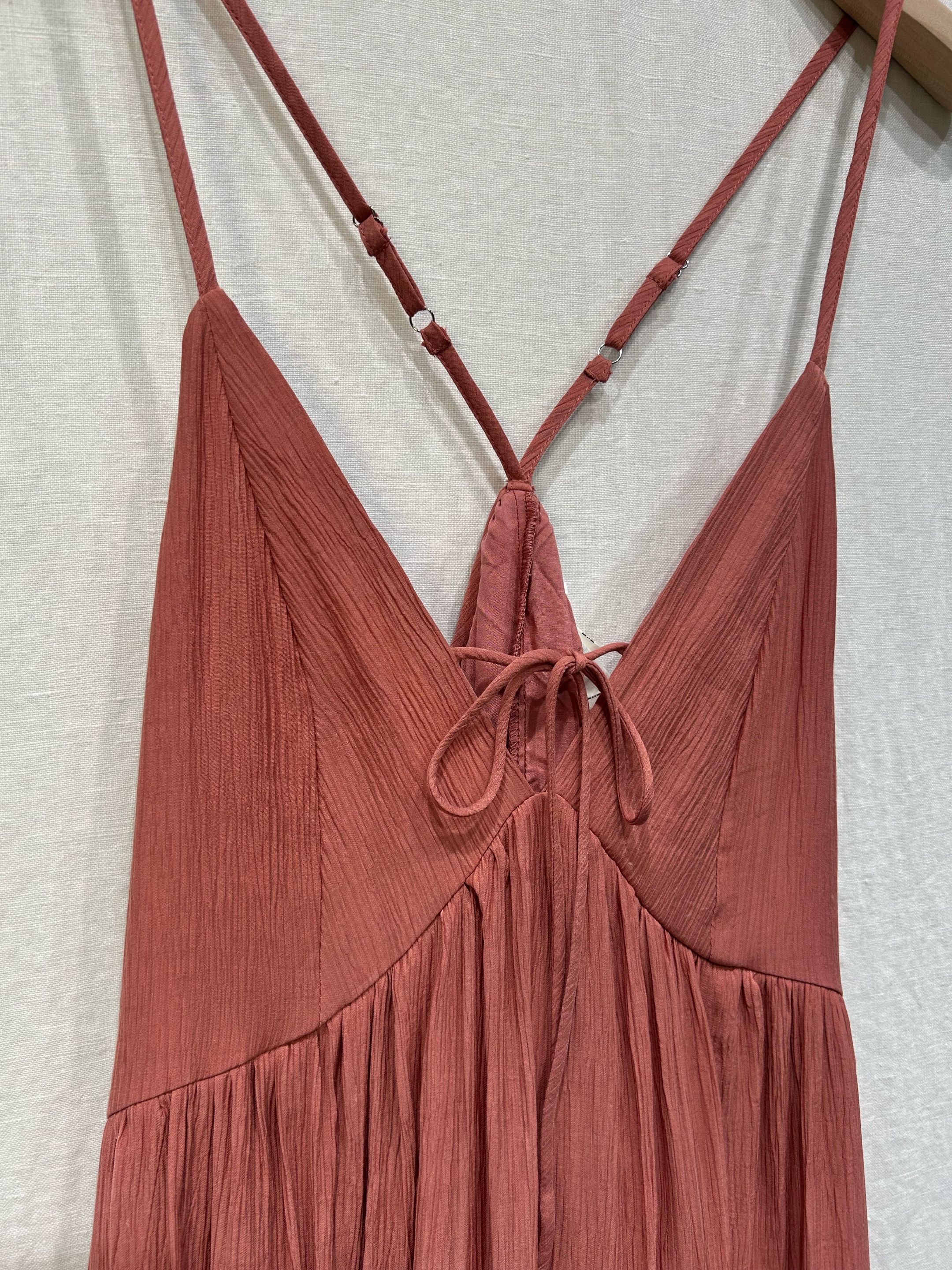 Robe longue terracotta  3