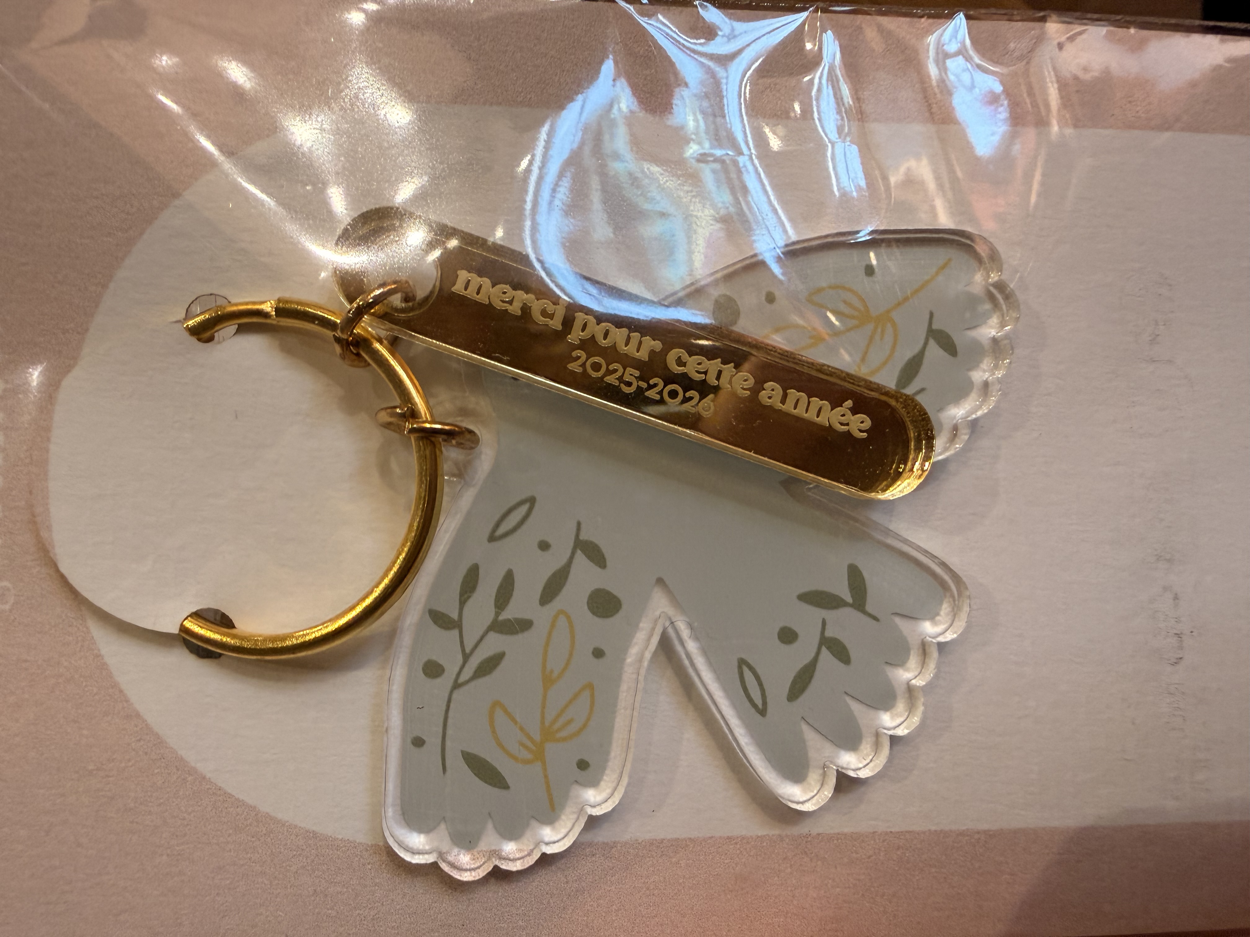 Porte clé Colombe Merci pour cette année 