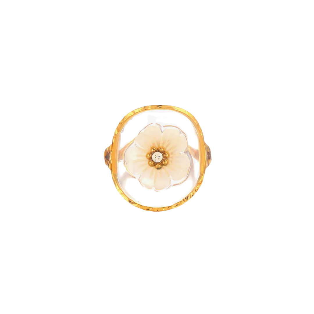 Bague fleur en éclosion