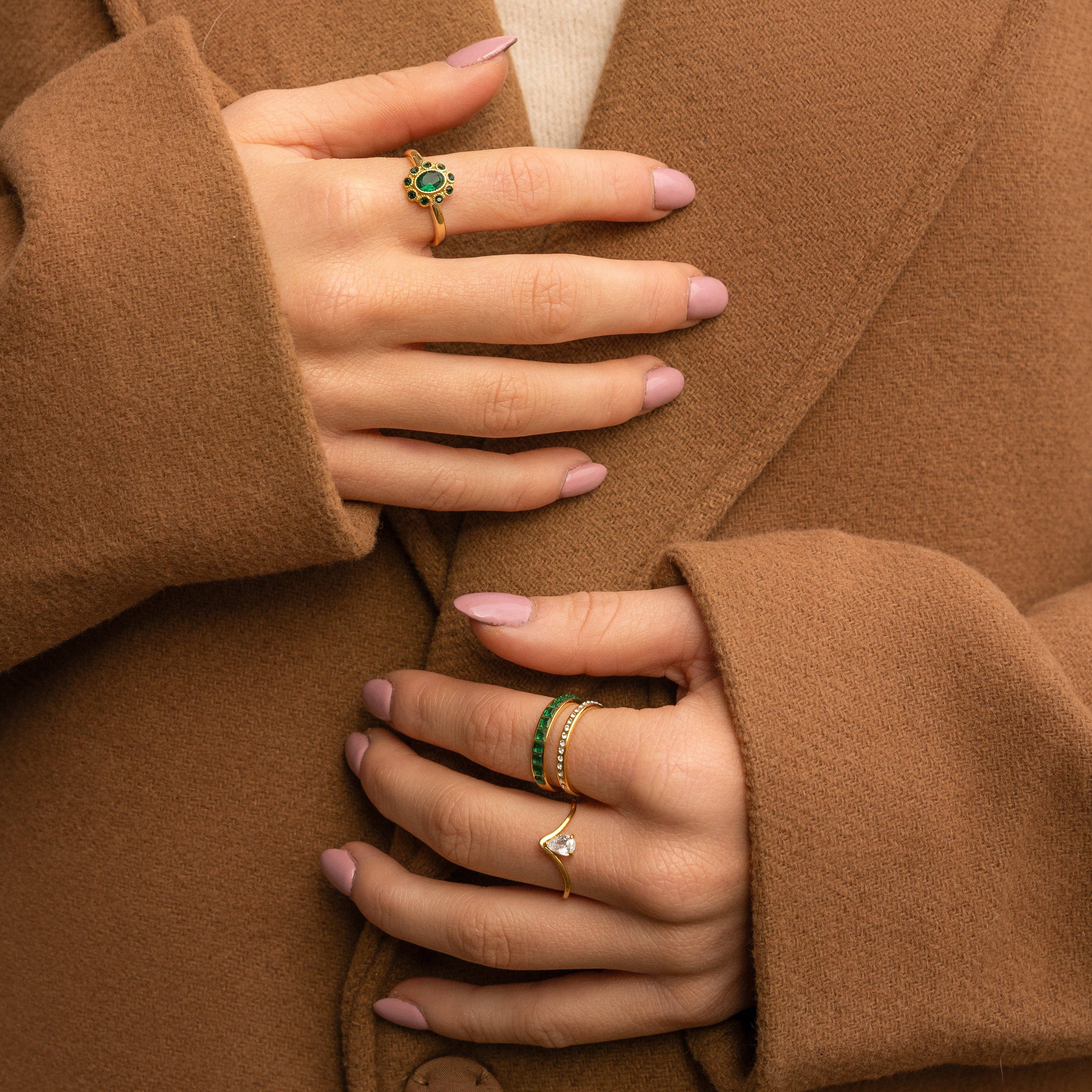 Bague Sophia verte  2