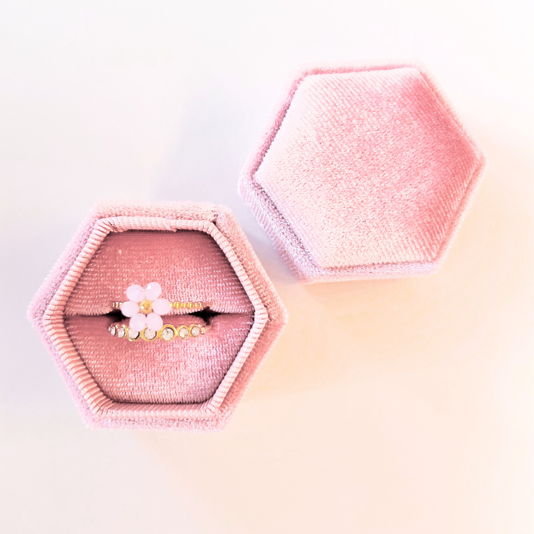 Ecrin bague rose 