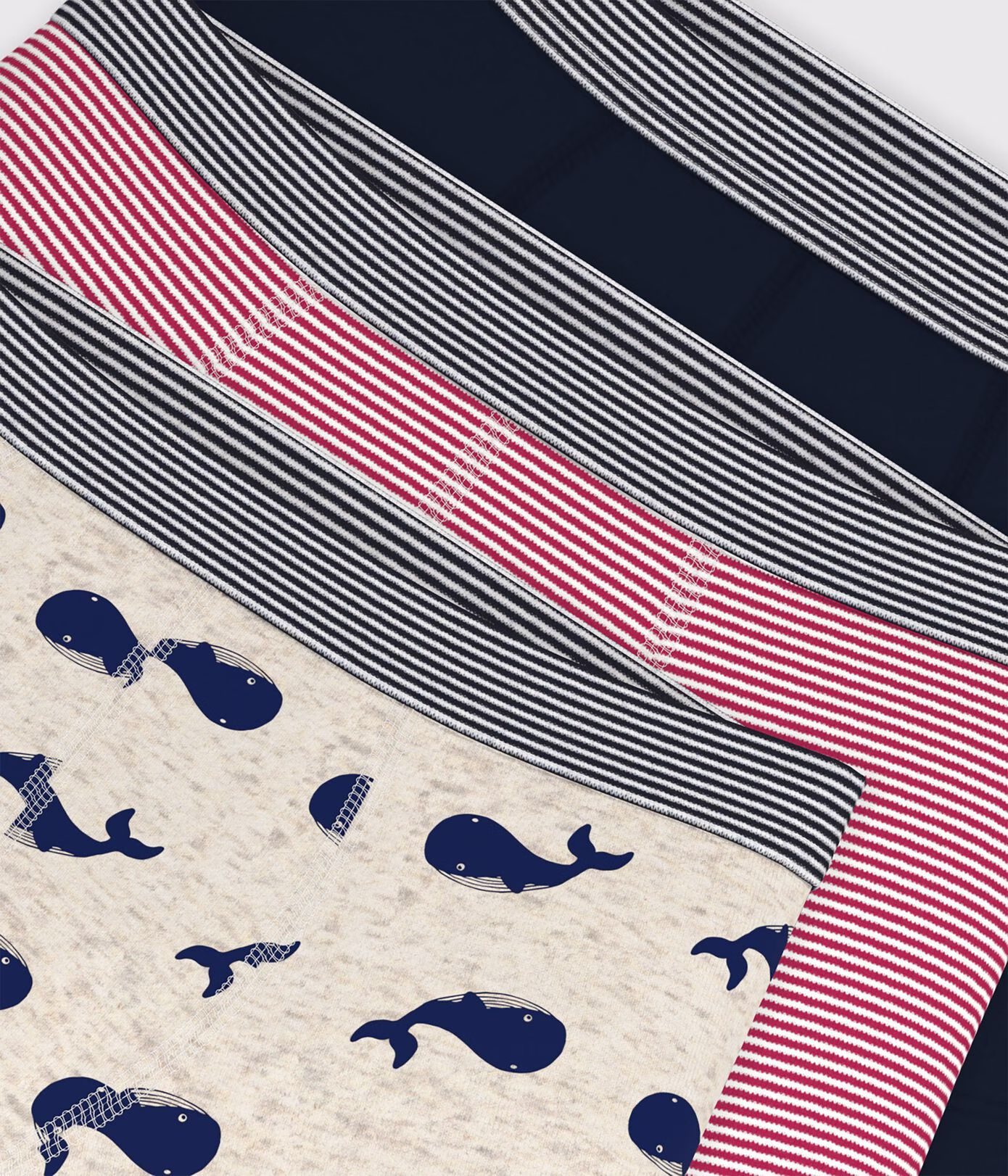 Lot de 3 boxers enfant en coton imprimé baleines 4