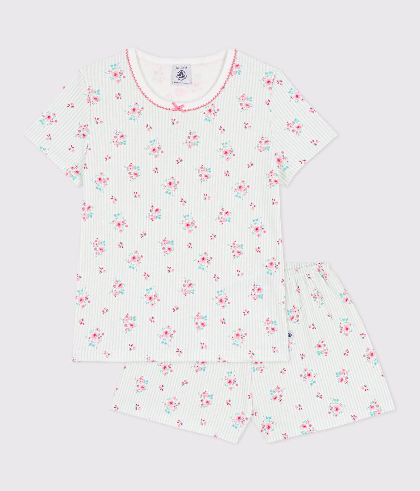 Pyjama short enfant en coton imprimé fleuri — 3 ans