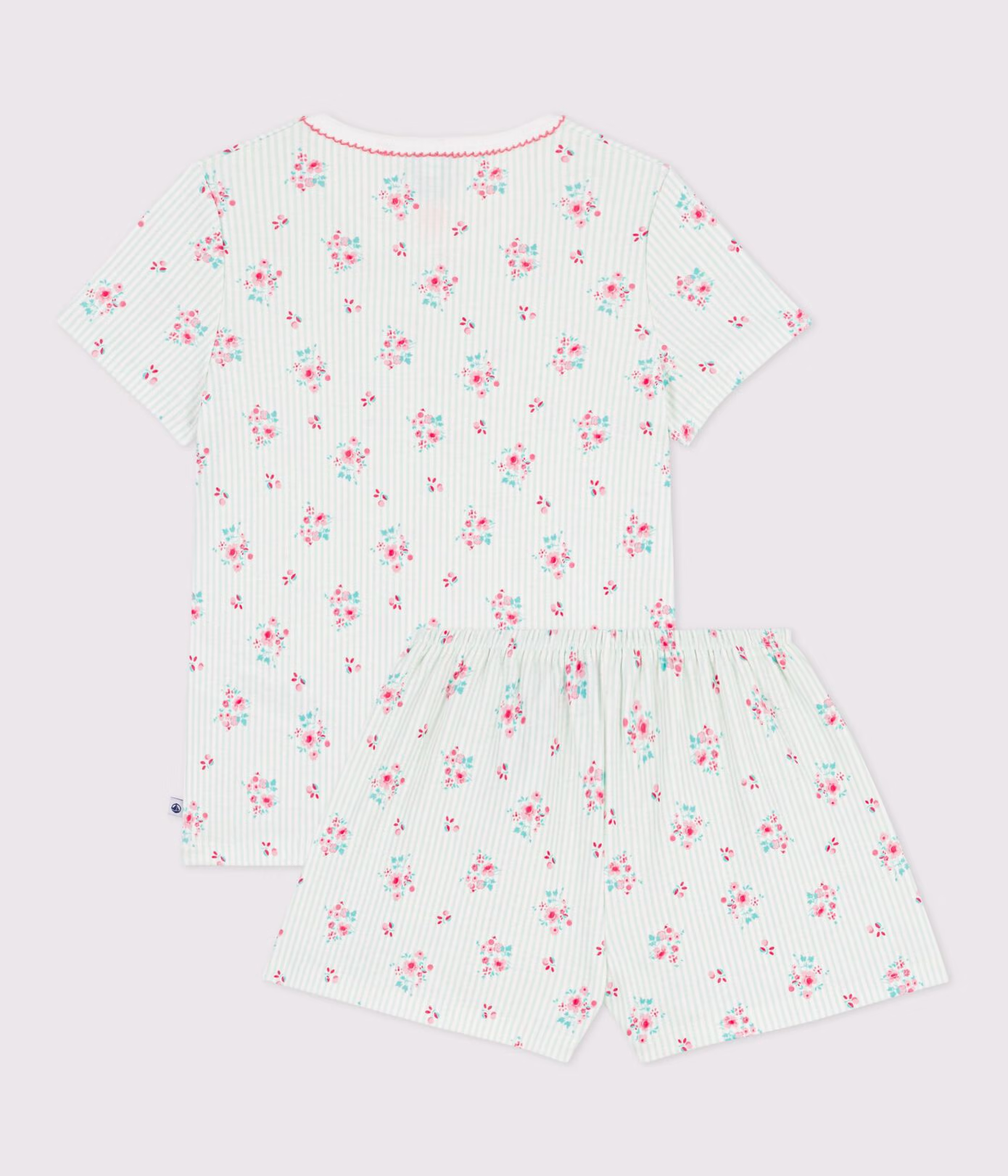 Pyjama short enfant en coton imprimé fleuri 2