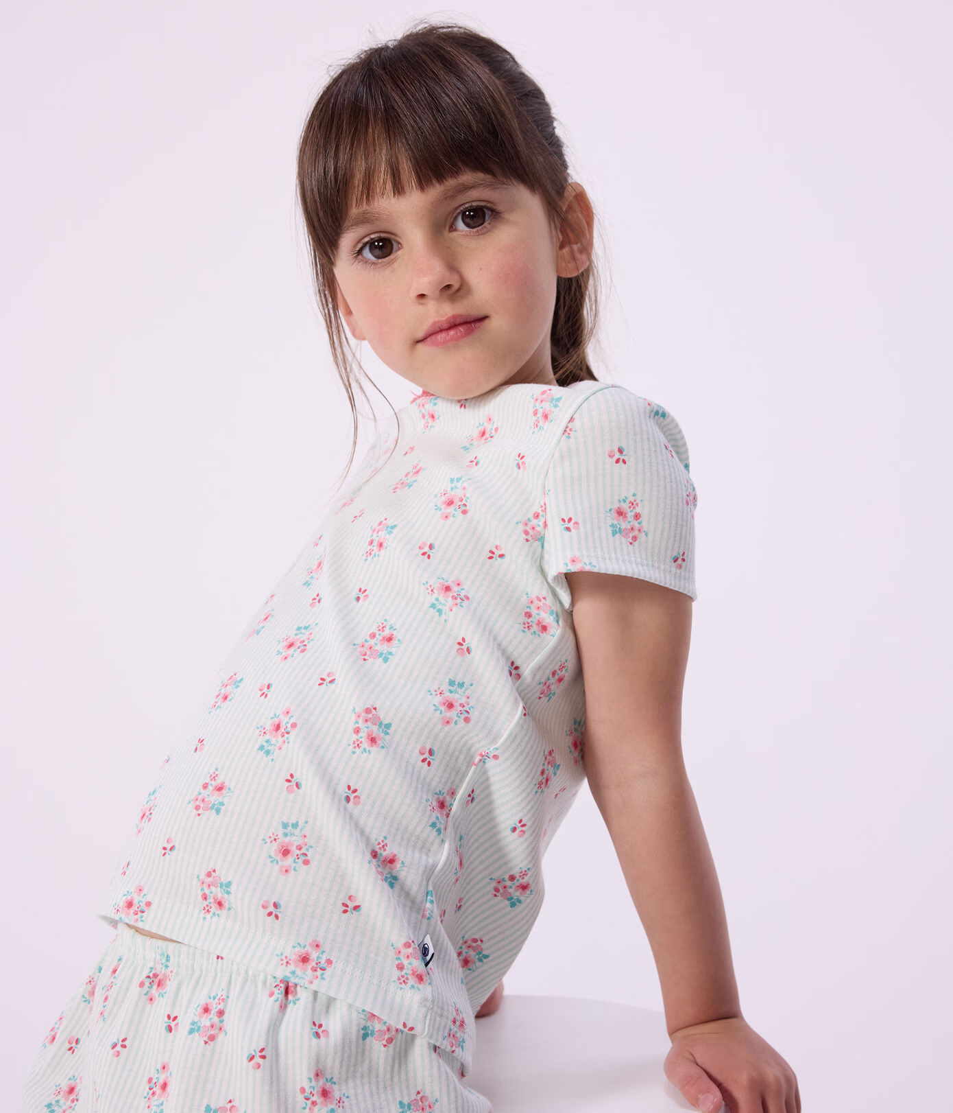 Pyjama short enfant en coton imprimé fleuri 6