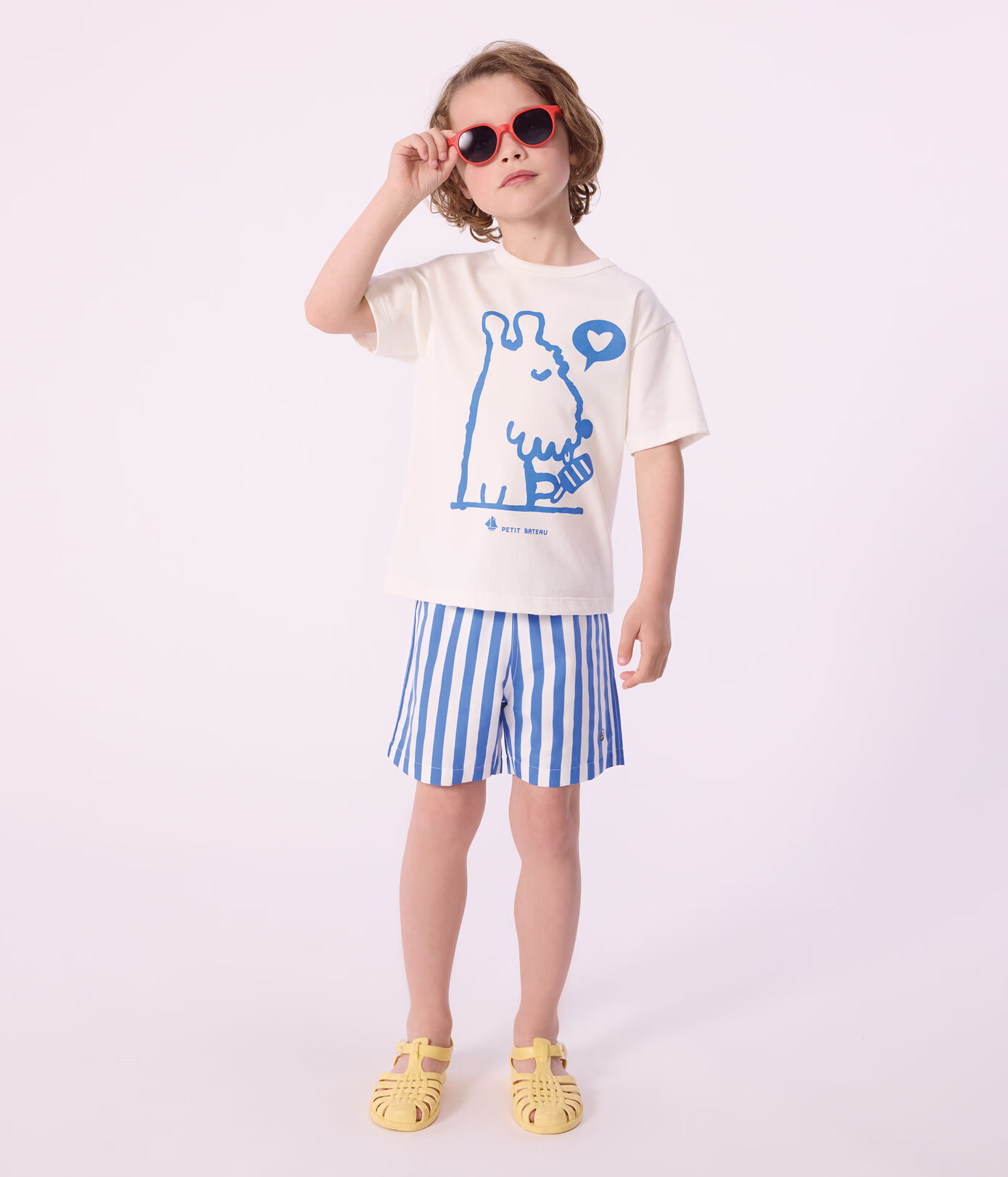 Short de bain enfant à rayures 4