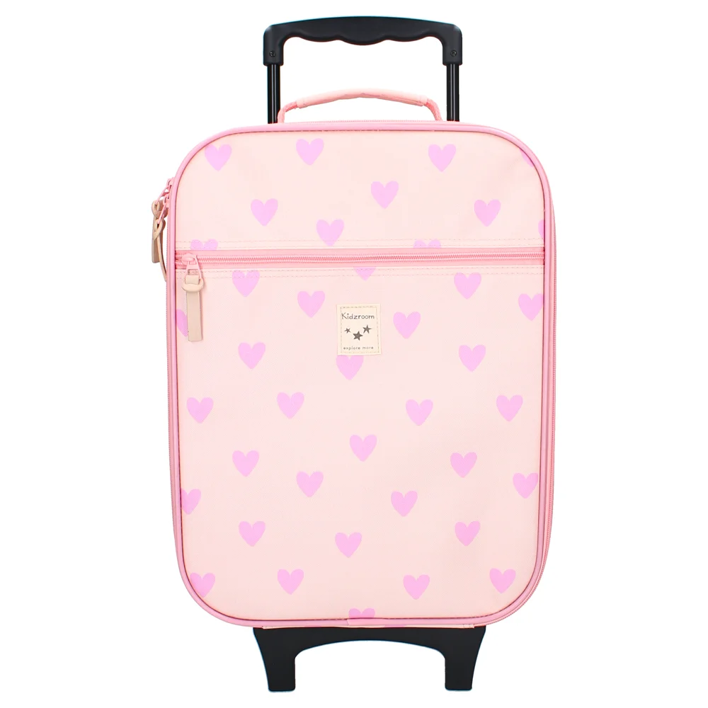 Valise à roulettes – Cœurs rose 3