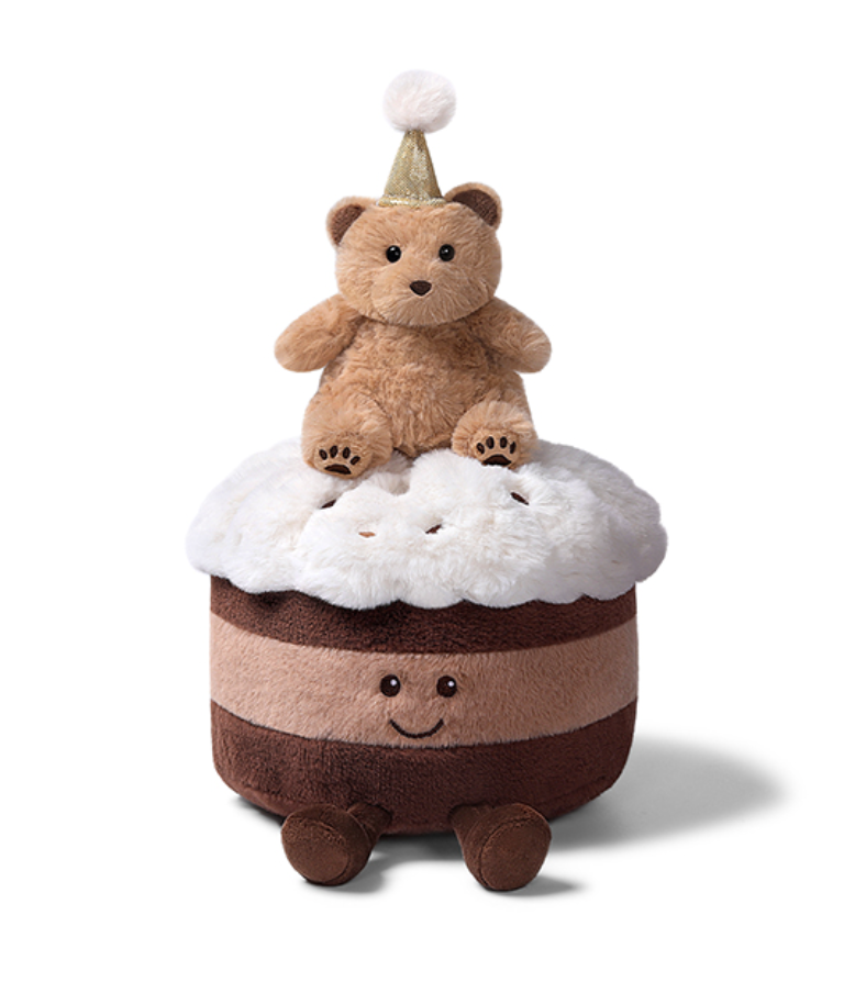 Peluche gâteau anniversaire Bear