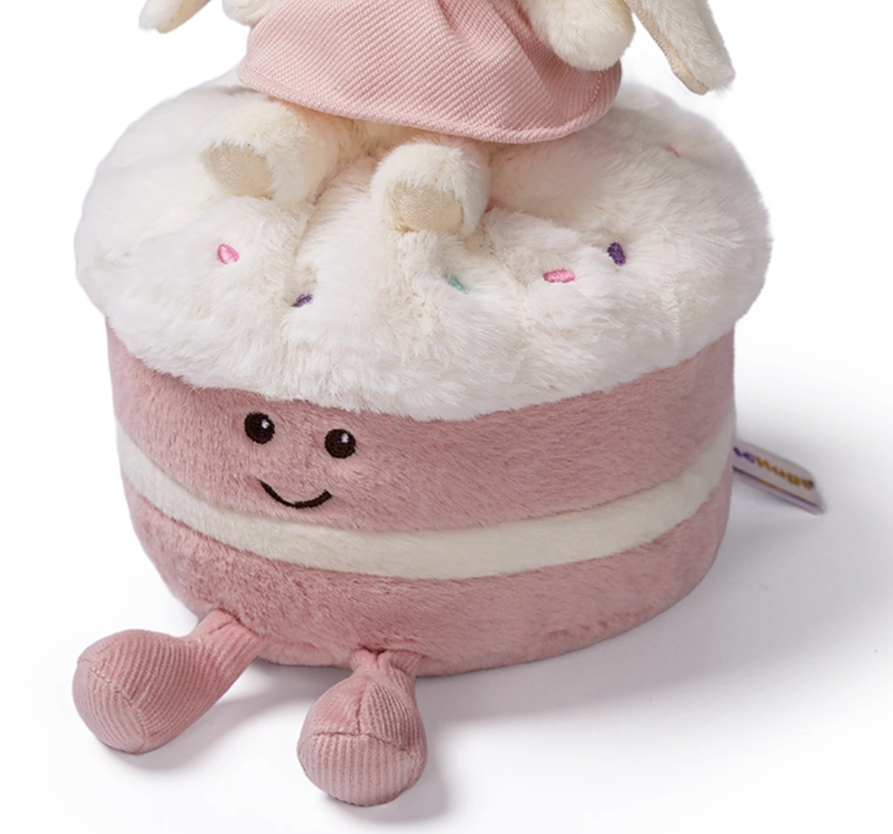 Peluche gâteau anniversaire rose 3
