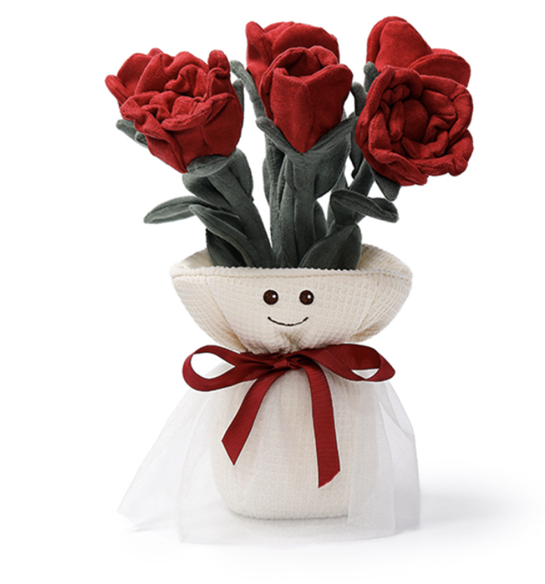 Peluche bouquet de roses rouges 