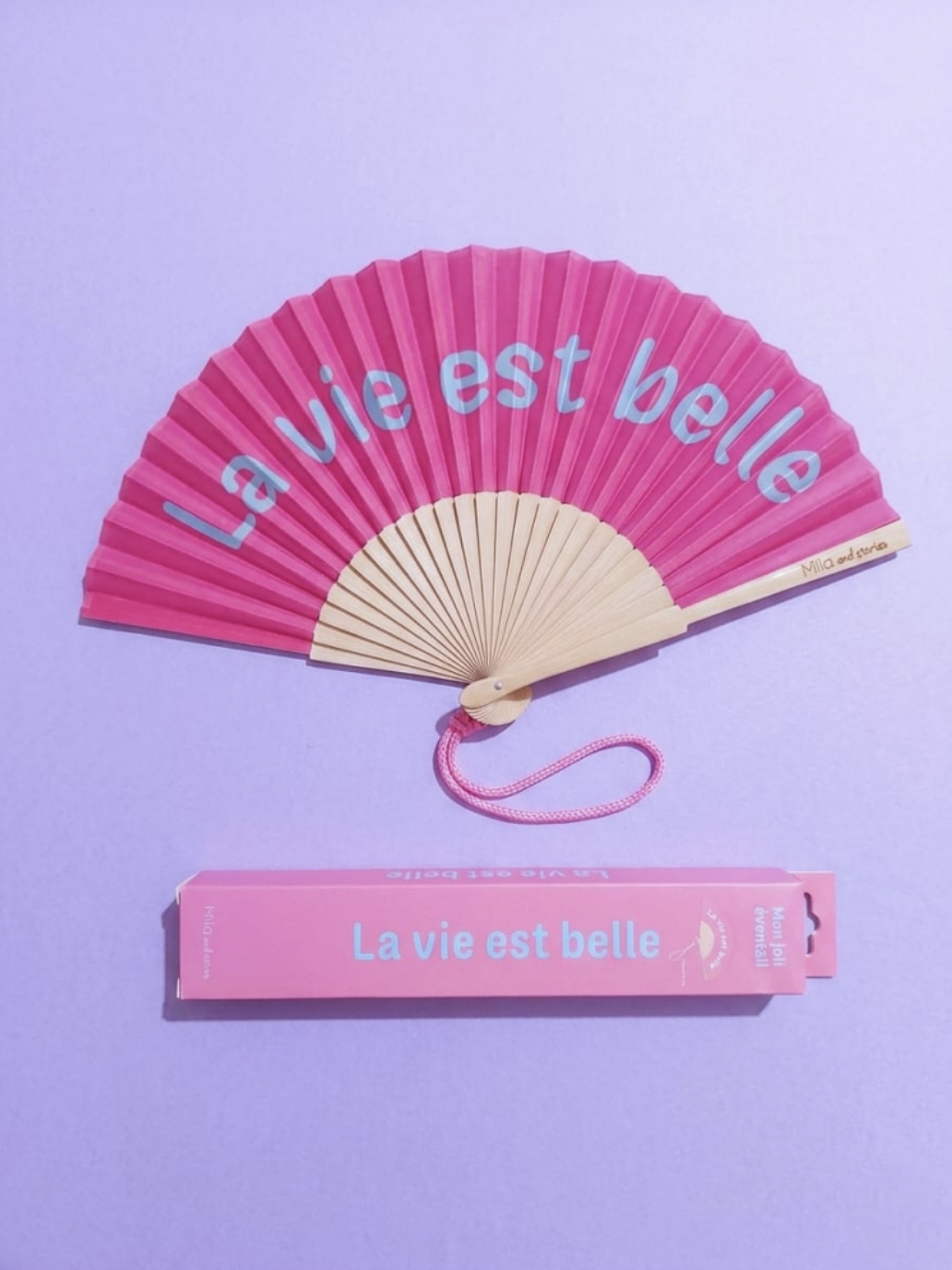 Eventail LA VIE EST VELLE Rose