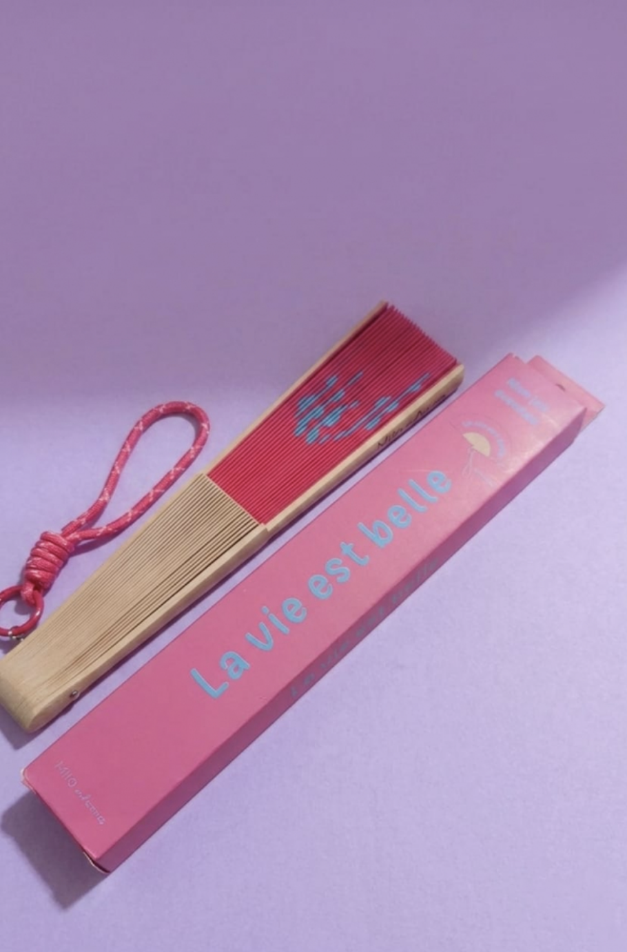Eventail LA VIE EST VELLE Rose 2