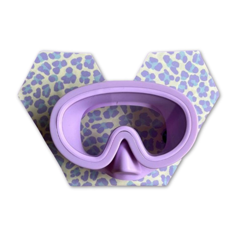 Masque de plongée bandeau Léopard jaune et violet 5 -12 ans