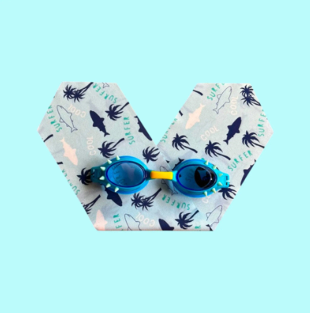 Babyplops Requins Palmiers - Lunettes piscine bébé 2/4 ans