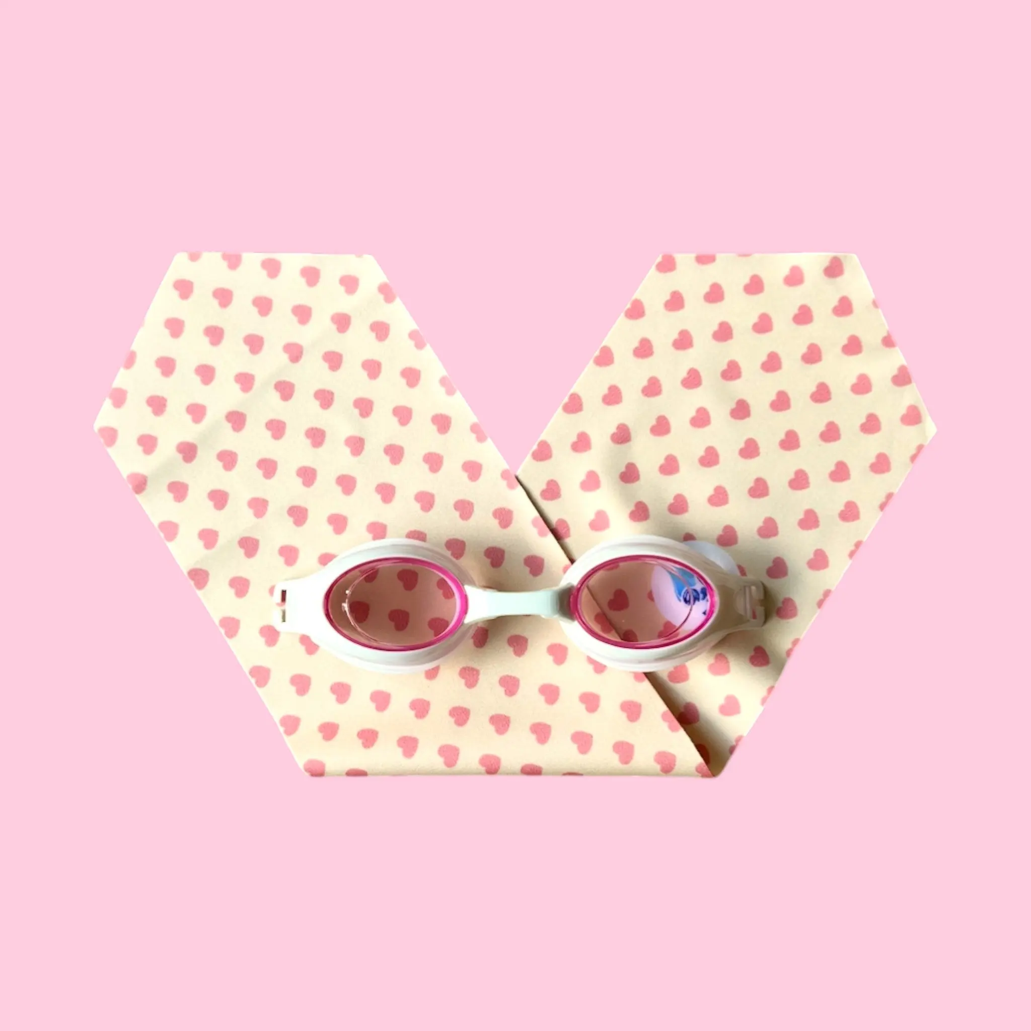 Babyplops Coeur fond jaune - Lunettes de piscine bébé 2/4 ans