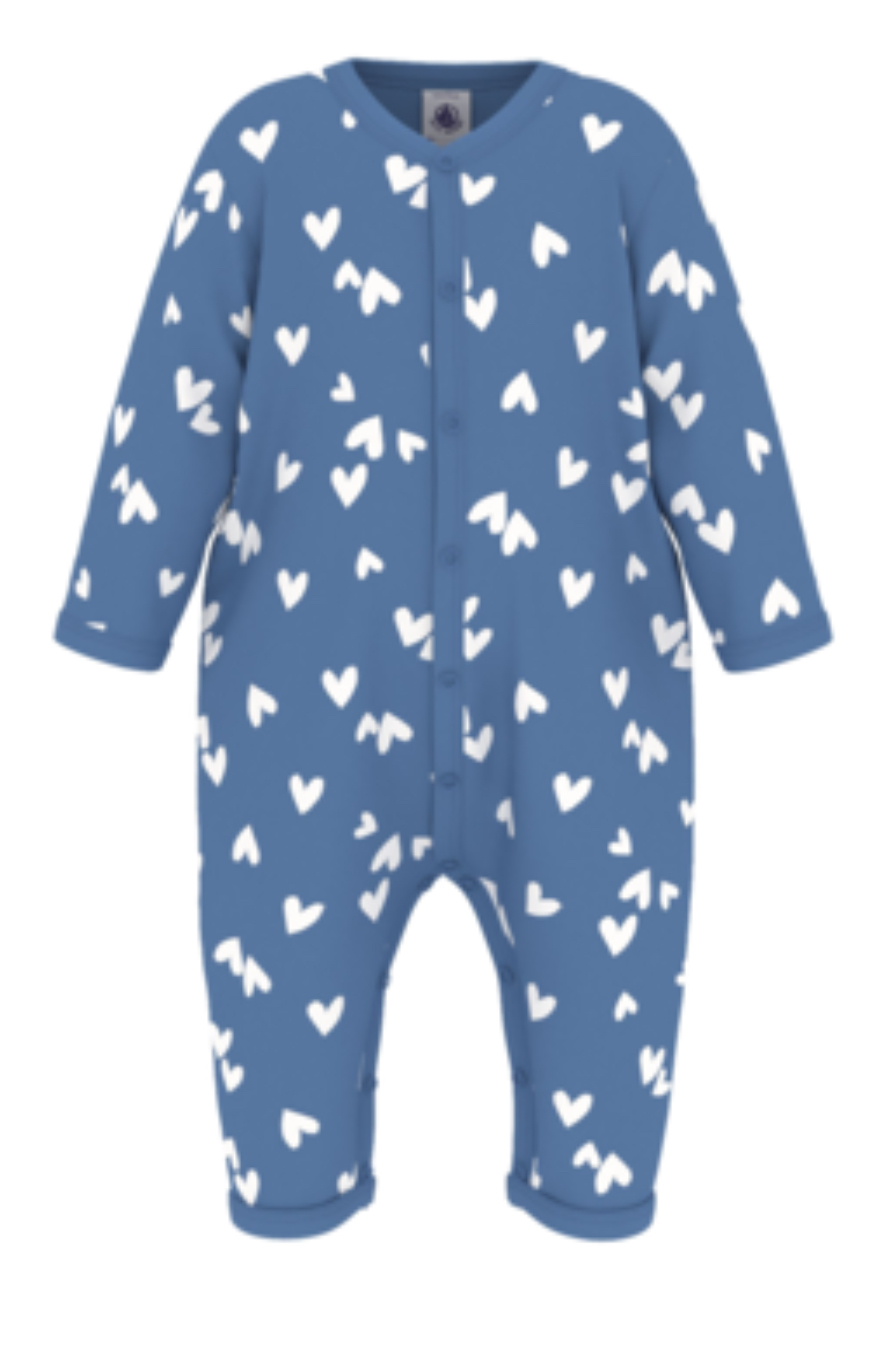 Pyjama bébé en coton sans pieds imprimé cœurs — 3 mois