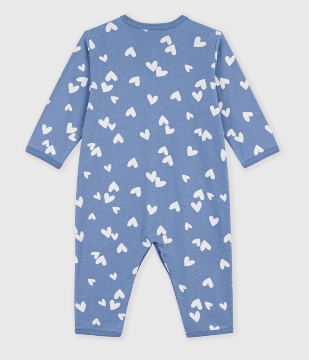 Pyjama bébé en coton sans pieds imprimé cœurs 3