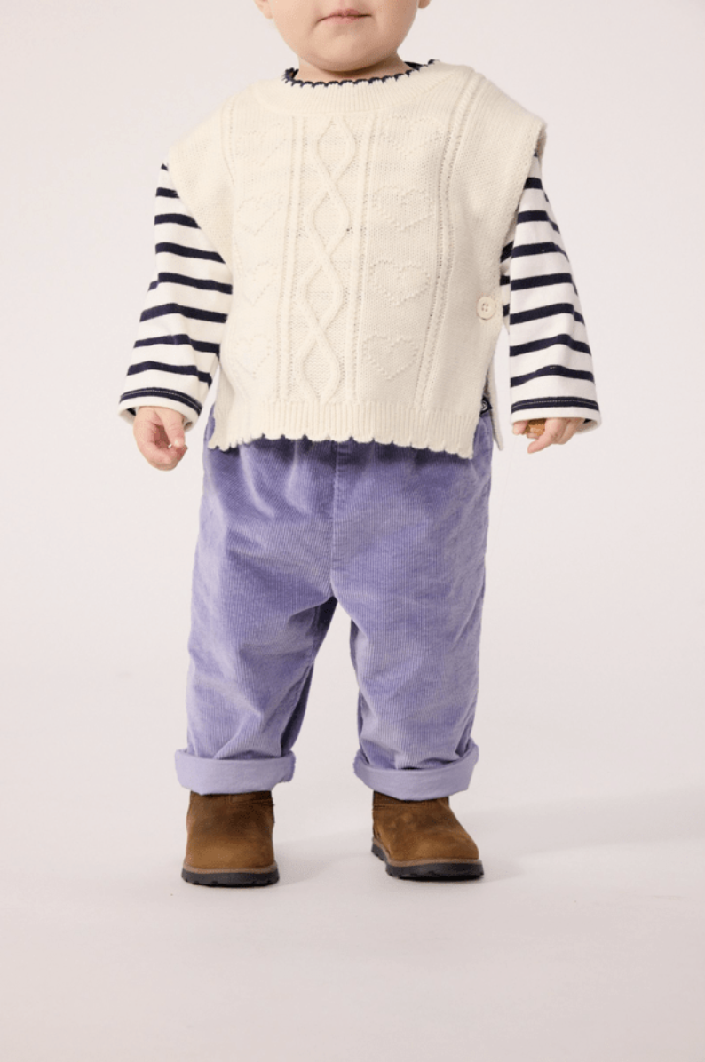 Pantalon velours Lavande — 6 mois