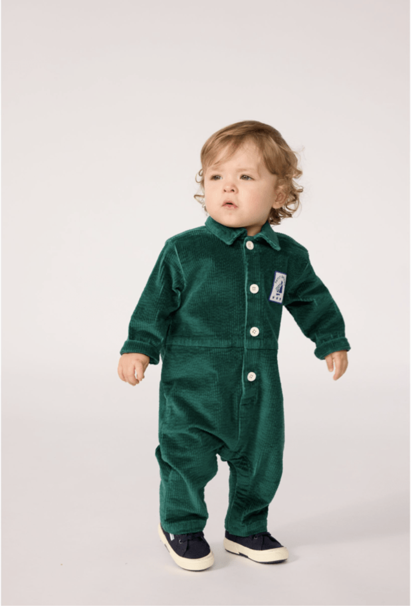Combinaison Longue velours Evergreen bébé 2