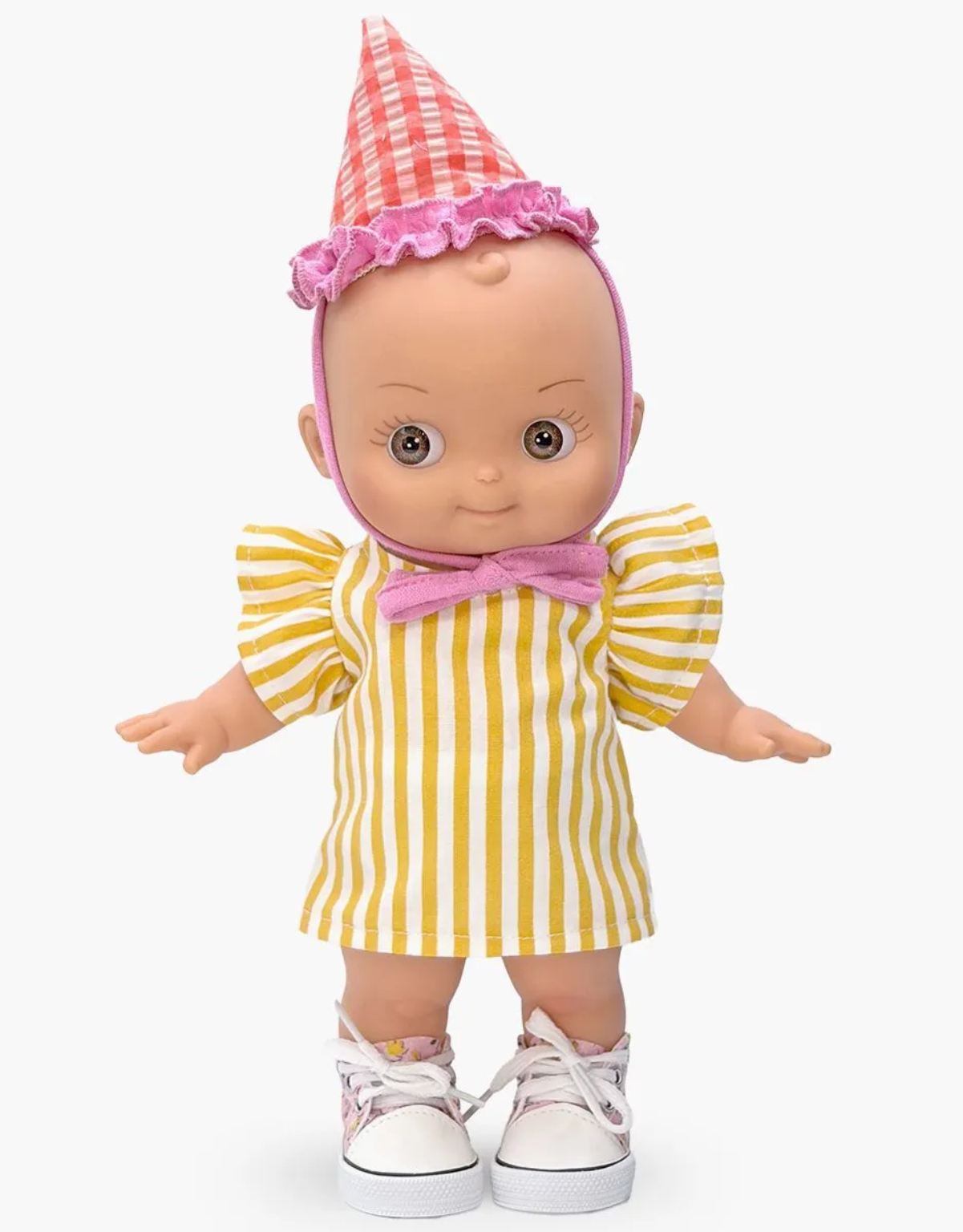 Ninon à l’école et sa tenue d’anniversaire rayée jaune 2
