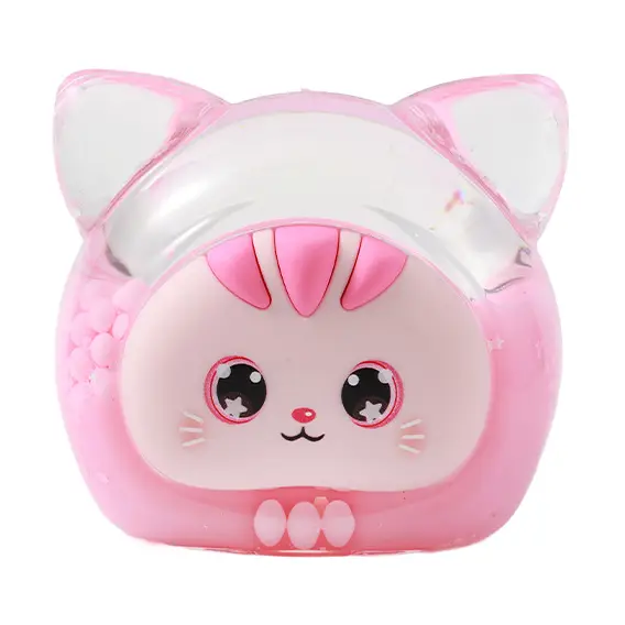 Figurine chat / presse papier rose