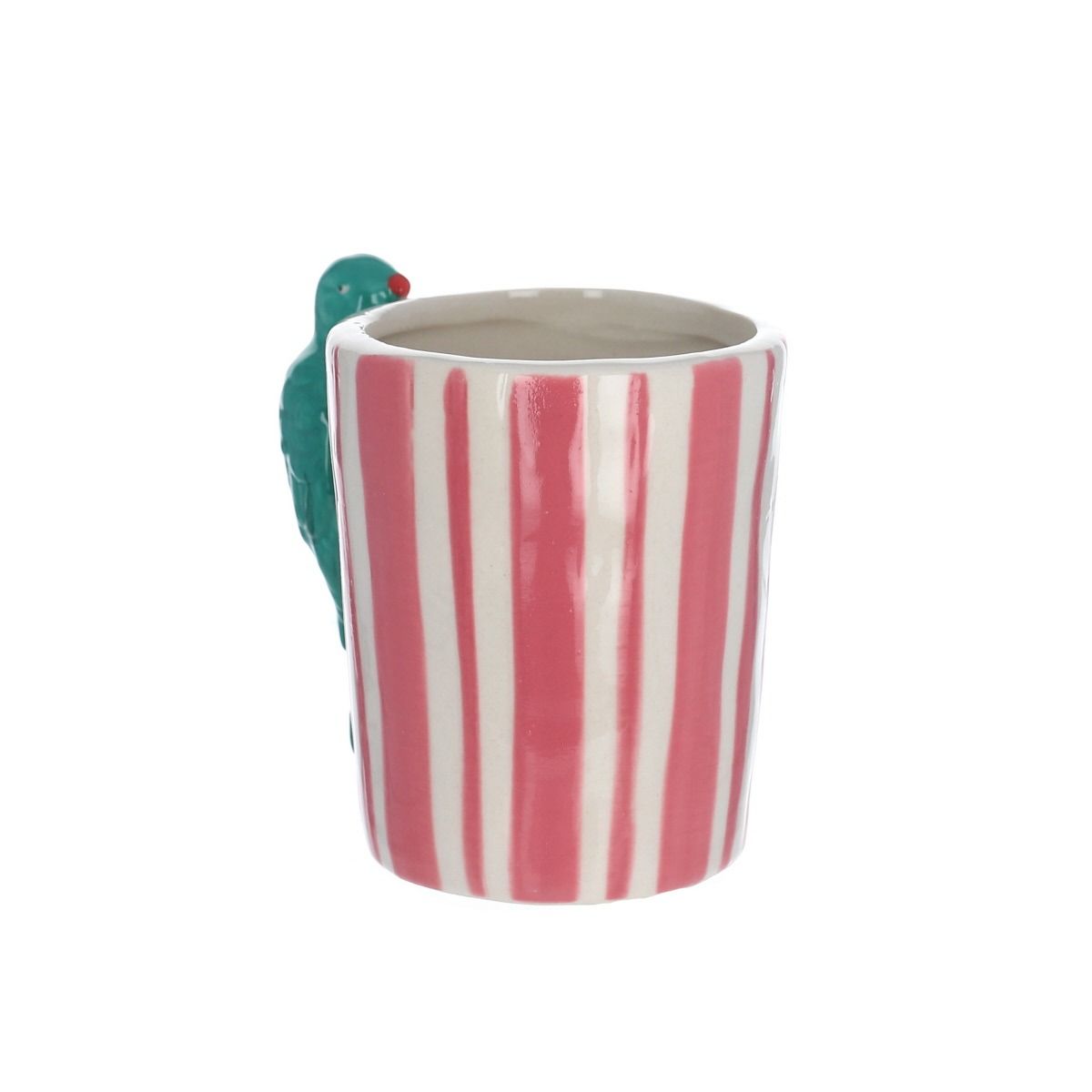 Tasse à café rayée rose perroquet - Paraty 2