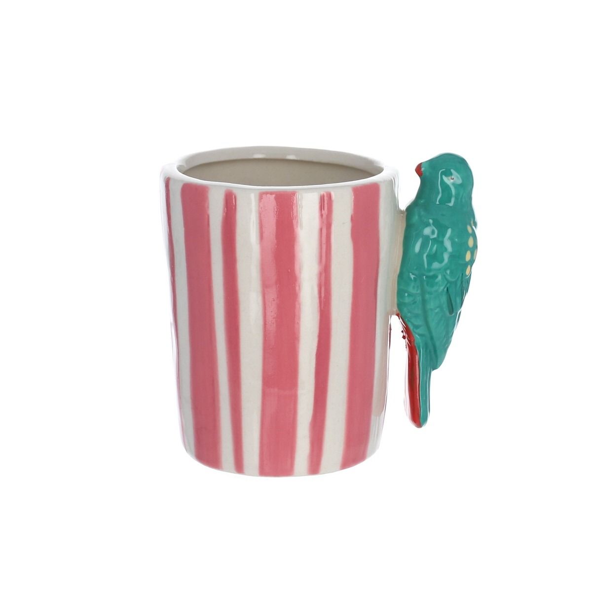 Tasse à café rayée rose perroquet - Paraty 4