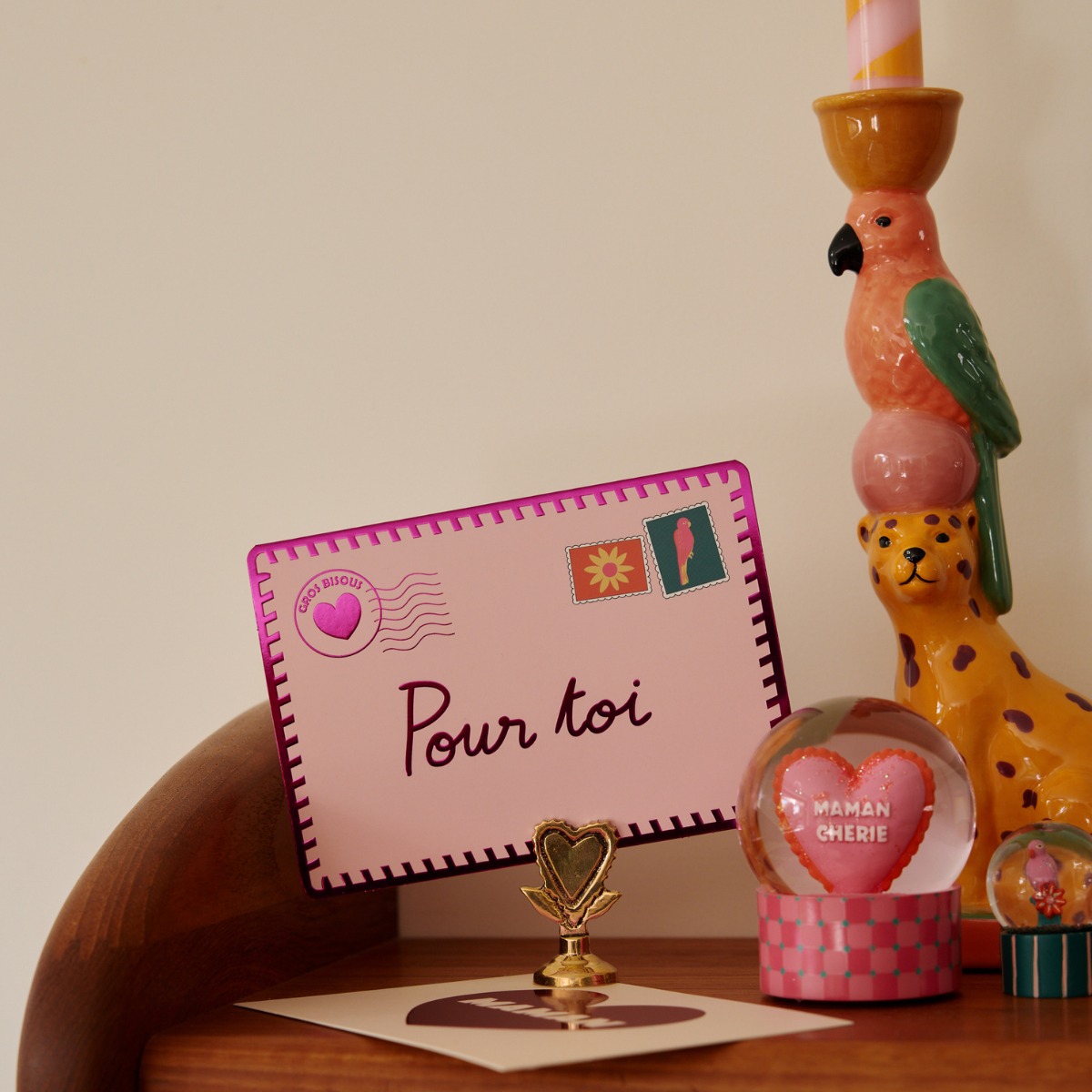 Porte-carte en laiton doré cœur - Paraty 2