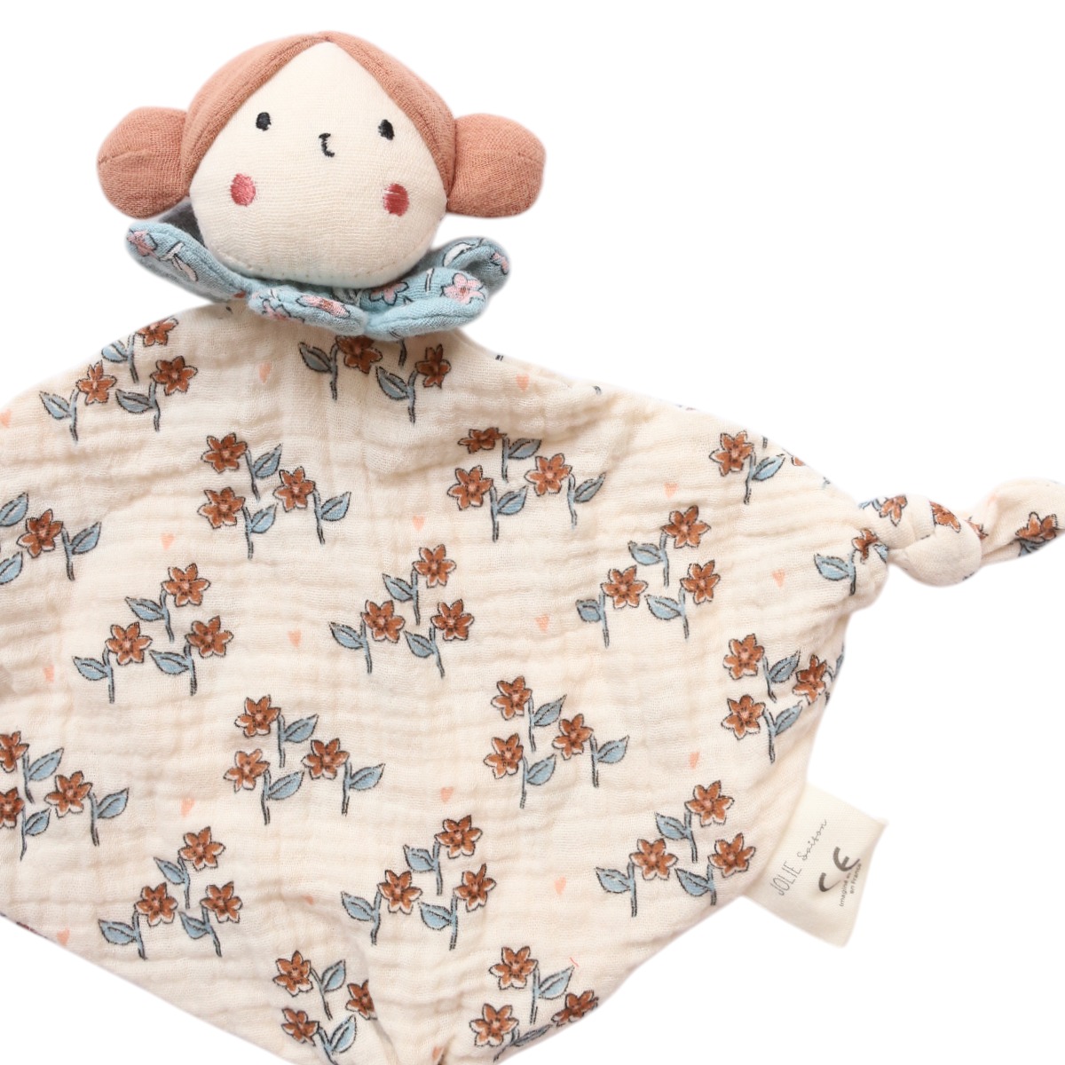 Doudou plat fleuri poupée - À la cueillette 2