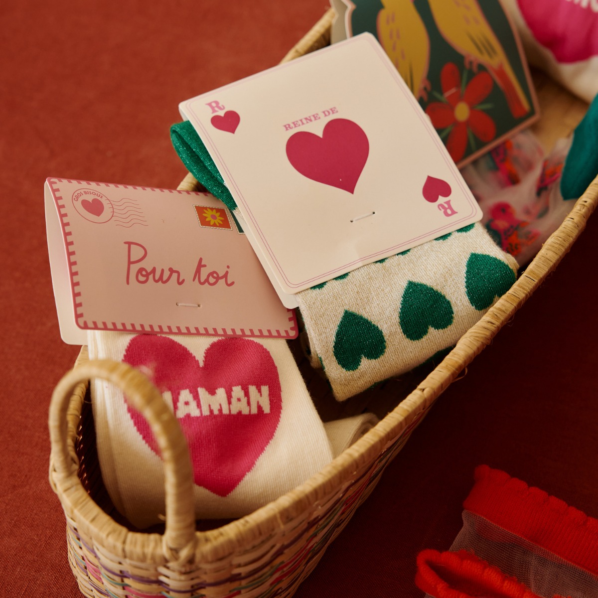 Chaussettes femme à paillettes coeurs verts 4
