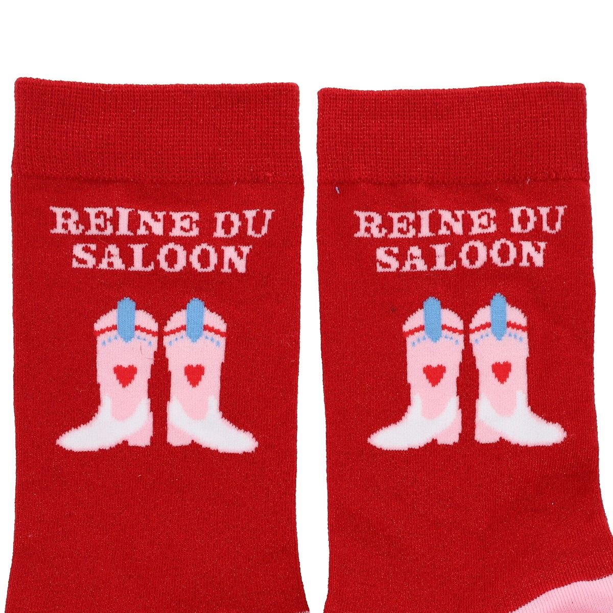 Chaussettes femme à paillettes rouges "reine du saloon" - Rodéo Disco 2