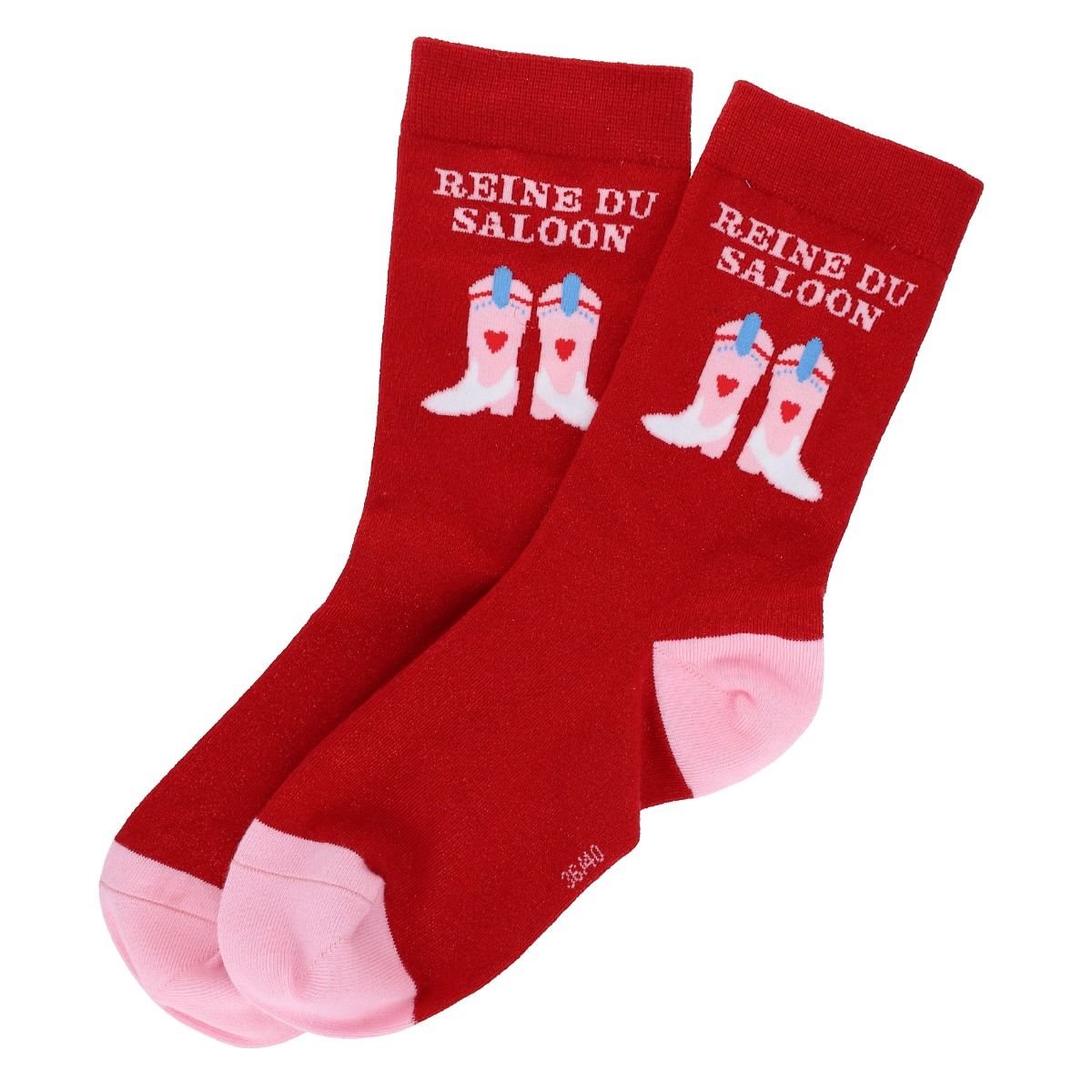 Chaussettes femme à paillettes rouges "reine du saloon" - Rodéo Disco 3