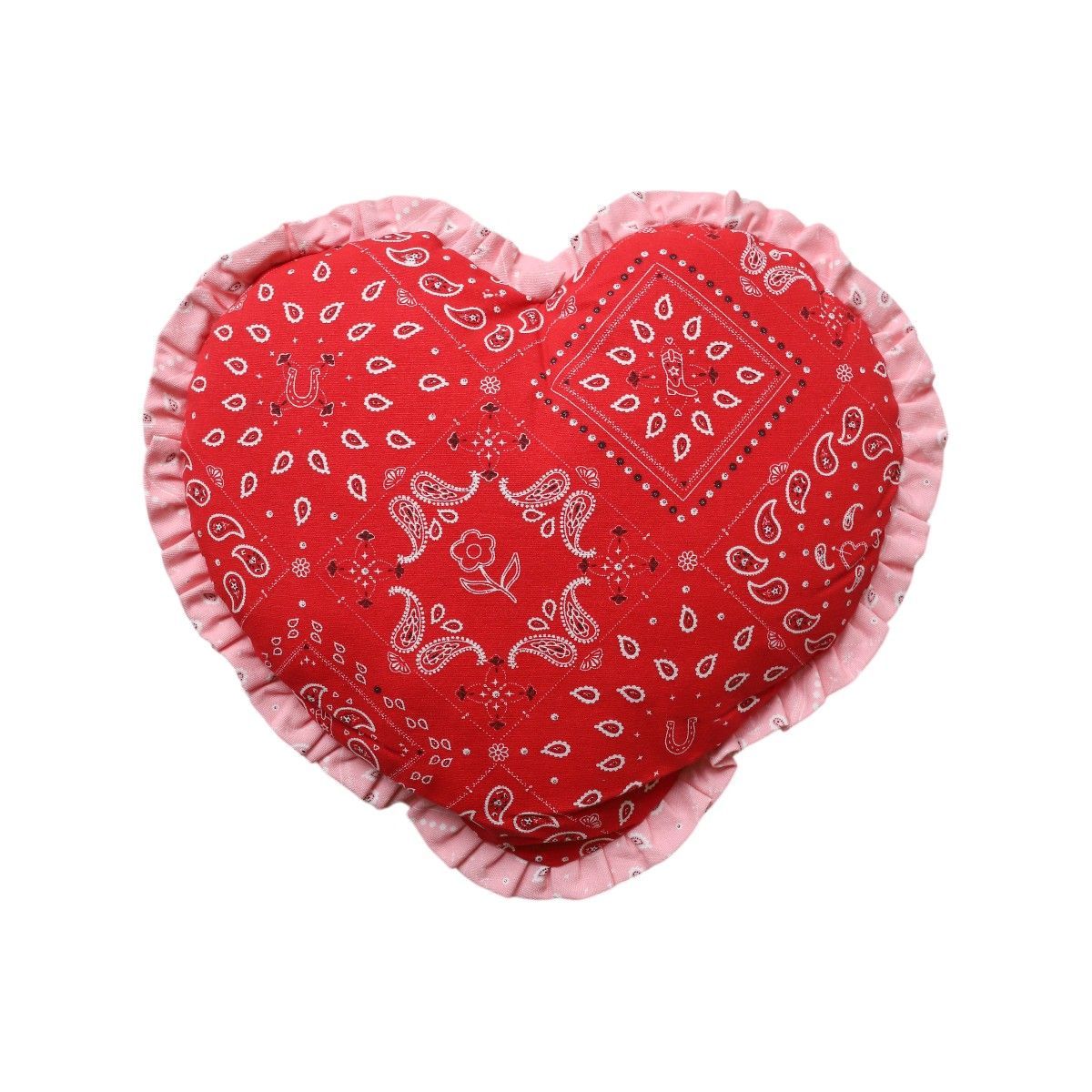 Coussin cœur rouge et rose - Rodéo Disco