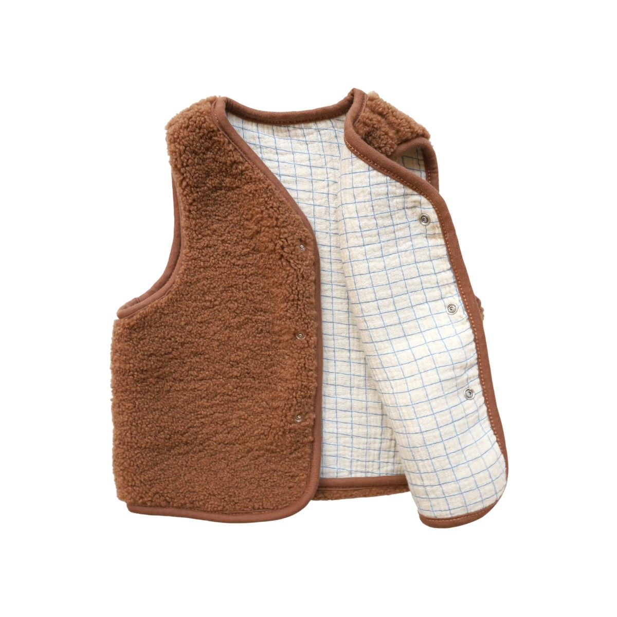 Gilet sans manches sherpa marron ours - Petit déj