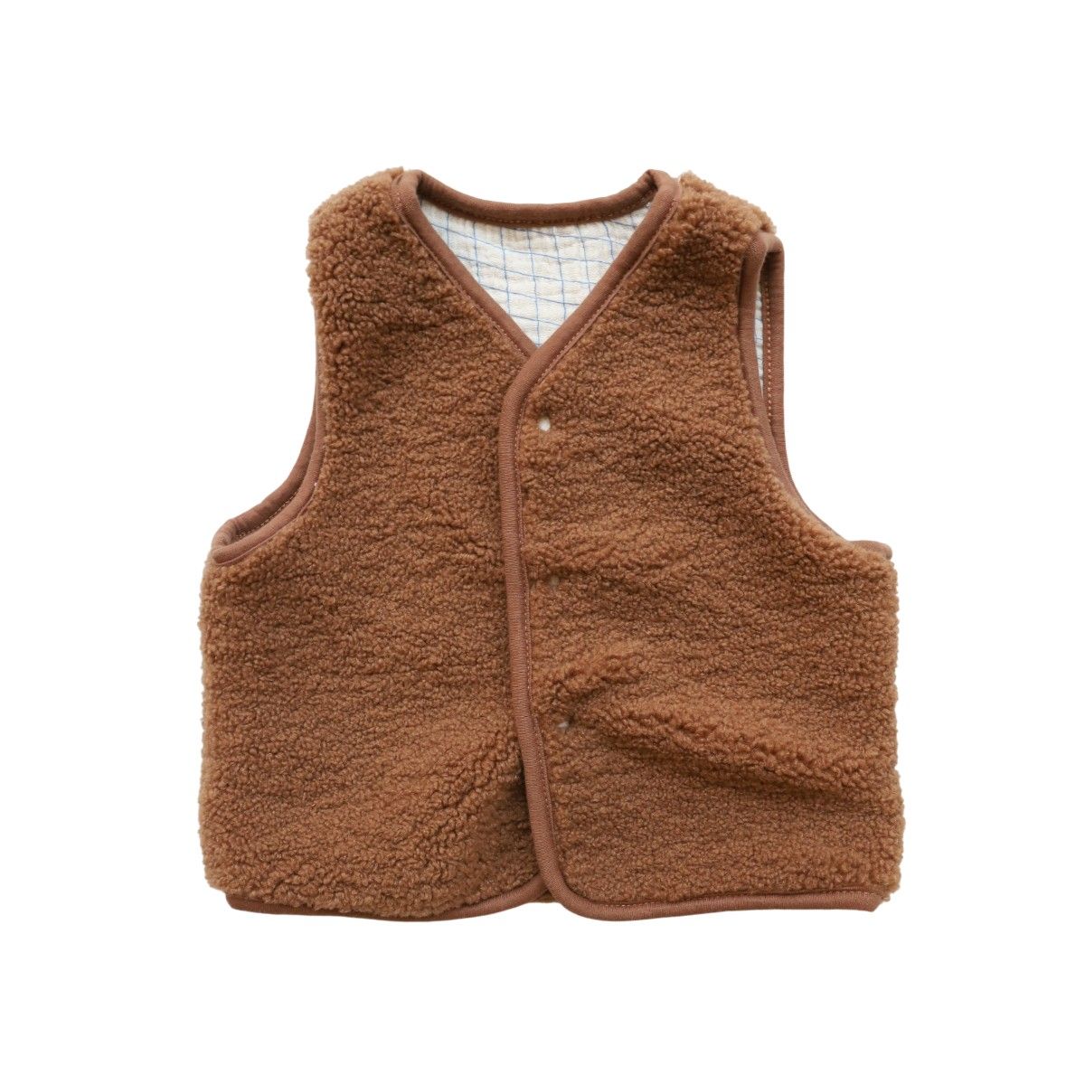 Gilet sans manches sherpa marron ours - Petit déj 2