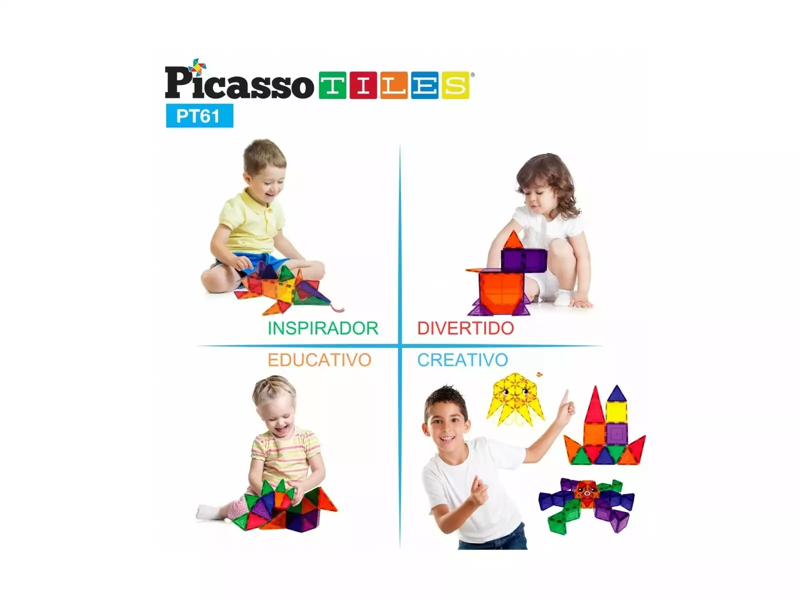 Picasso Tiles Créations magnétiques Pack de 61 pièces 3