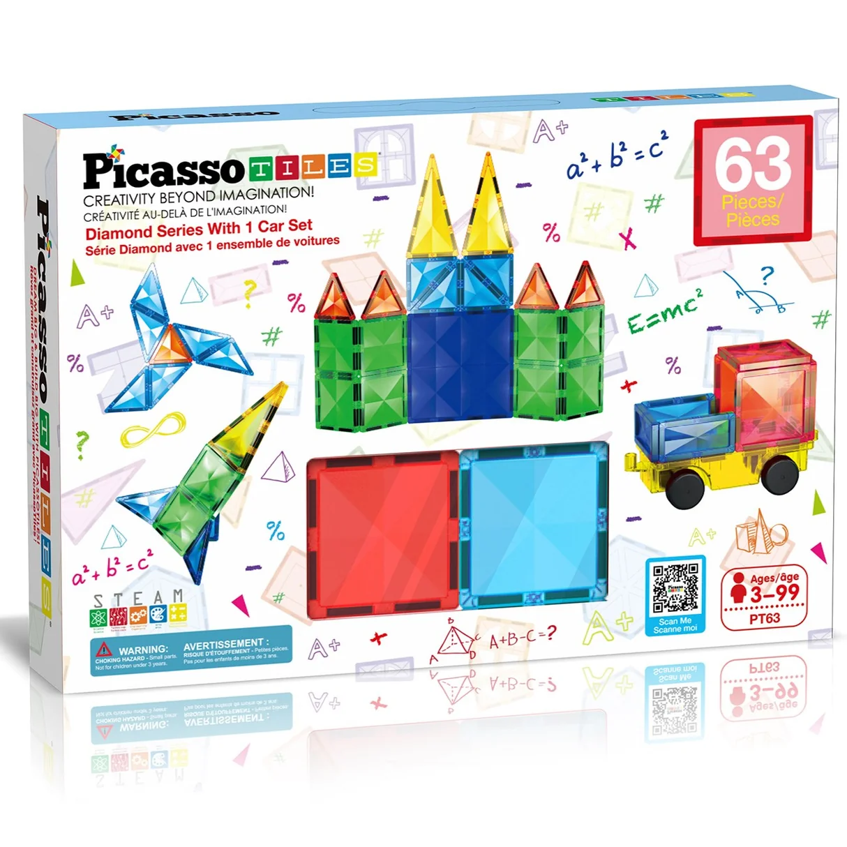 Picasso Tiles Créations magnétiques Pack de 63 pièces 