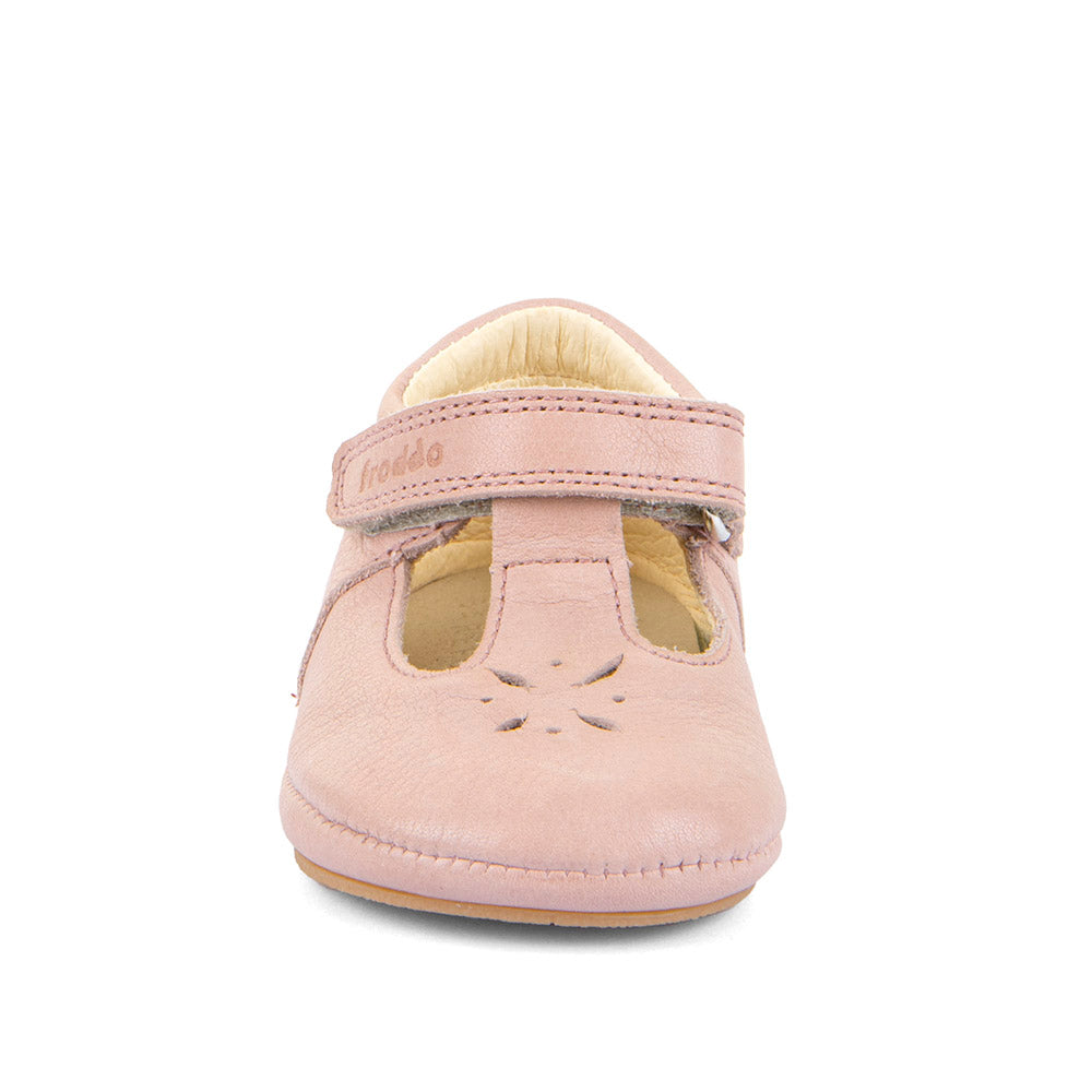 Chaussons de pré-marche rose semi-ouvert 4