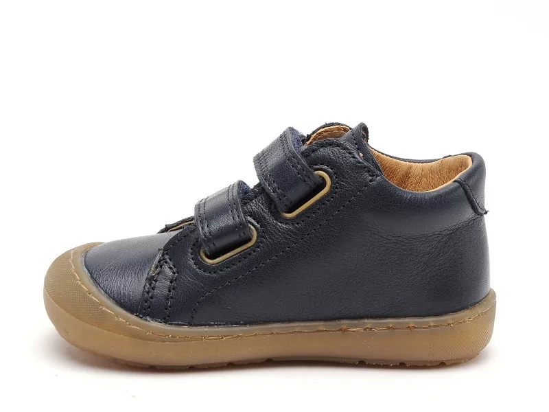 Chaussures en cuir marine à scratch 3