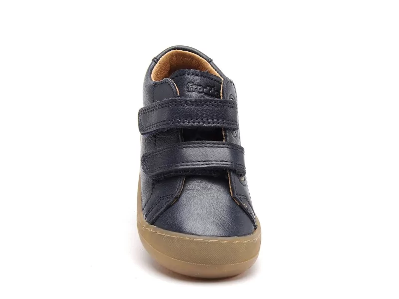 Chaussures en cuir marine à scratch 4