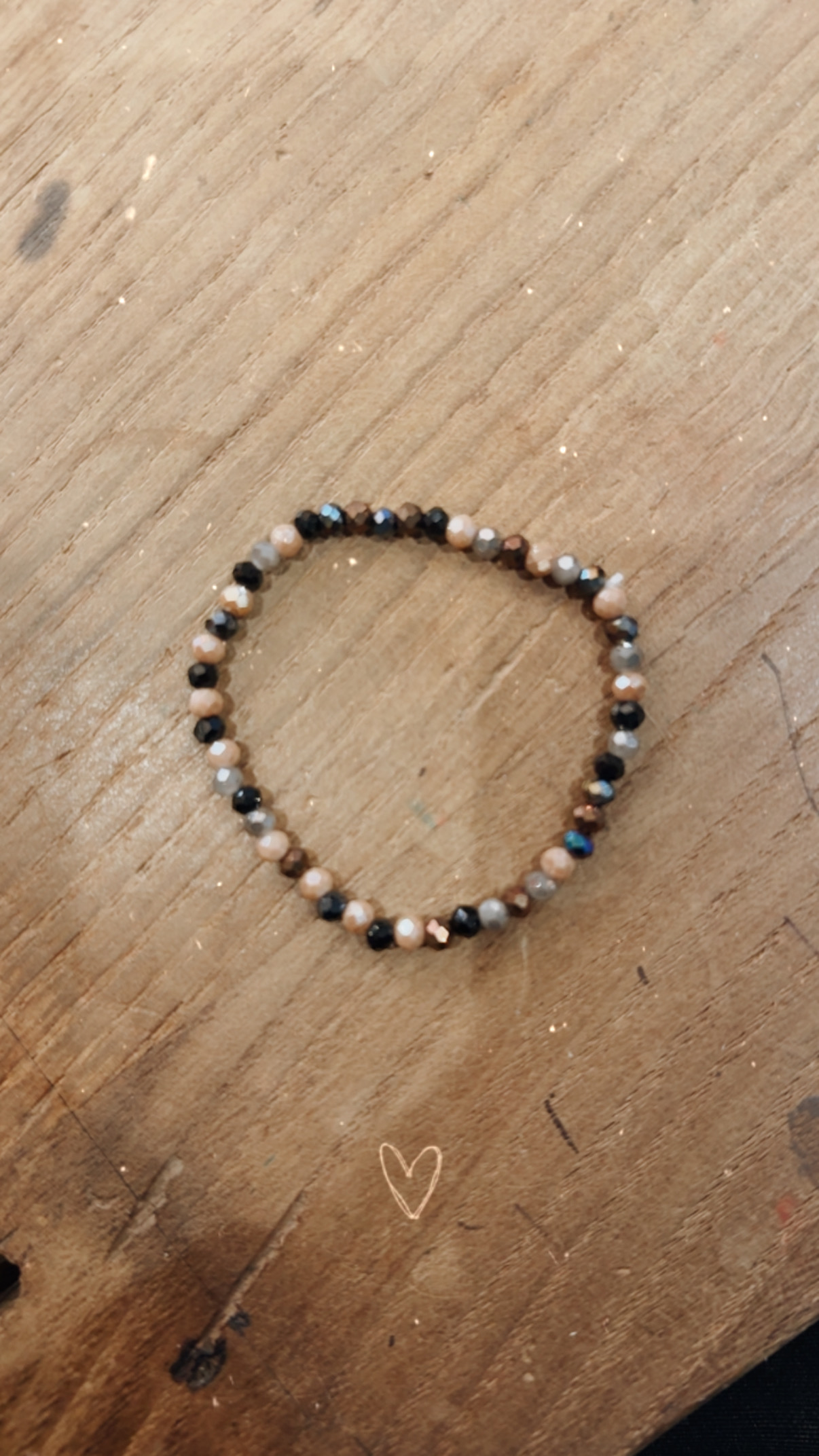 Bracelet tricolore noir/beige/bronze 3