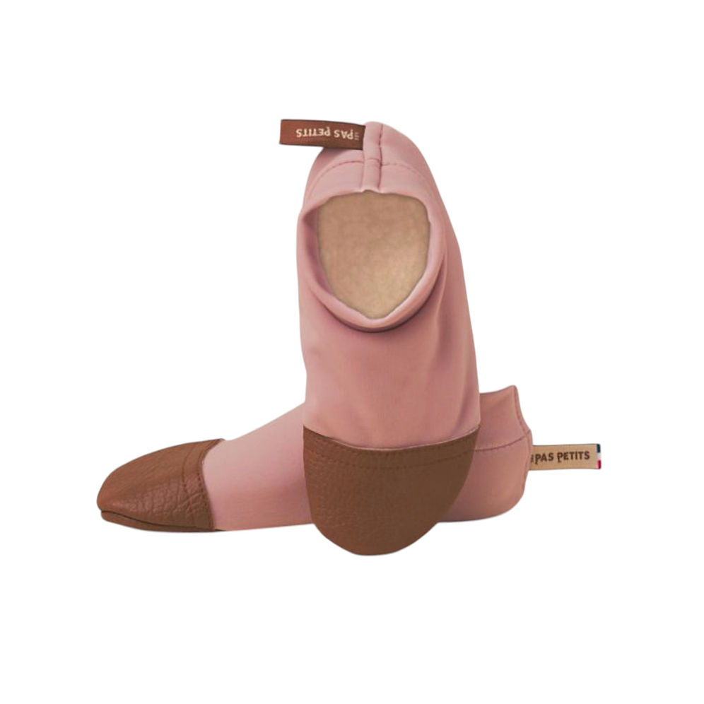 Les Pas Petits : Chaussons souple LES PETITS POLAIRES Rose 3