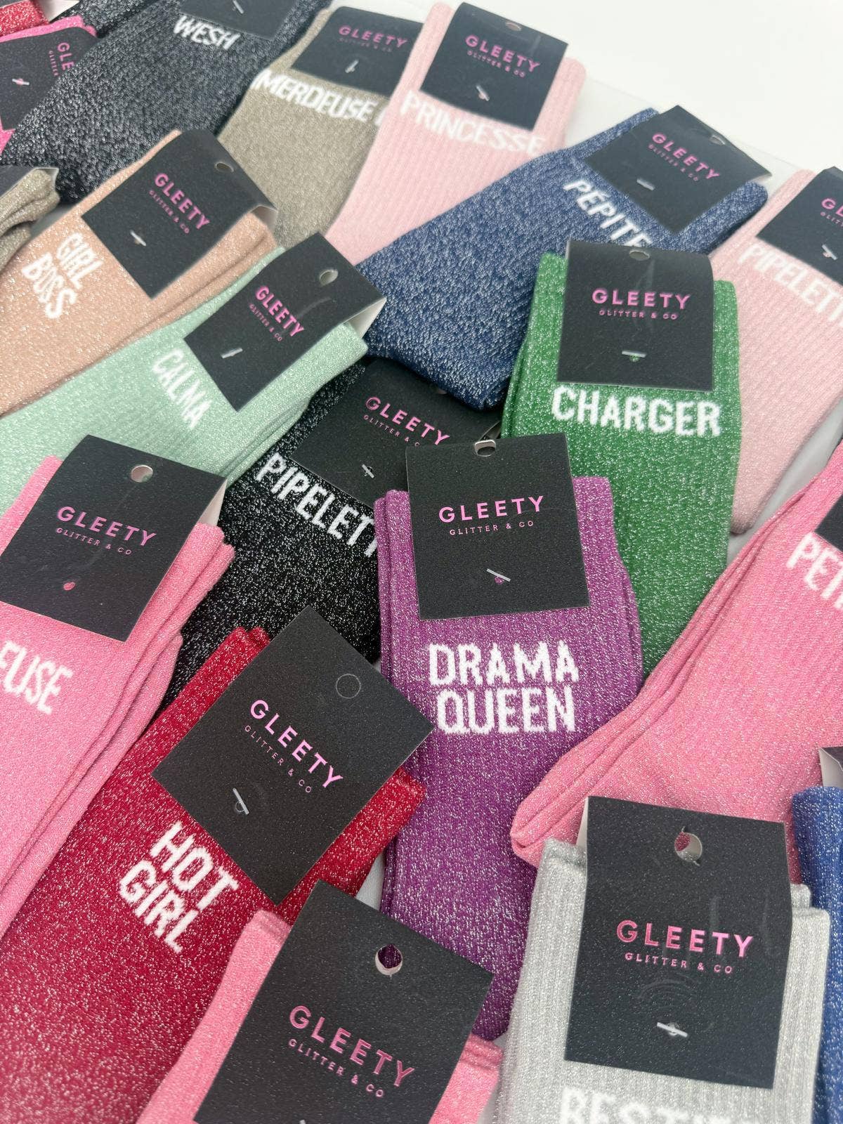 Chaussettes à Paillettes Imparfaire marine 3