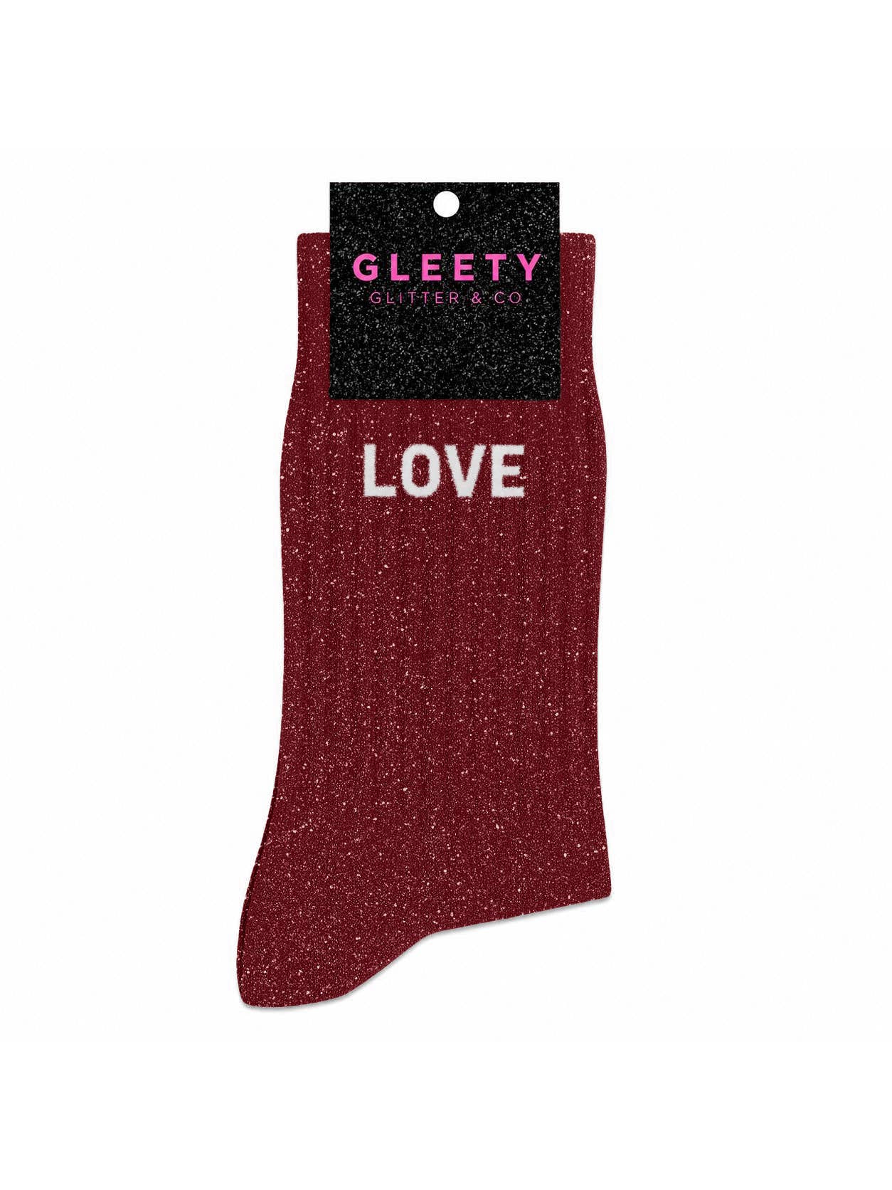Chaussettes à Paillettes Love cerise