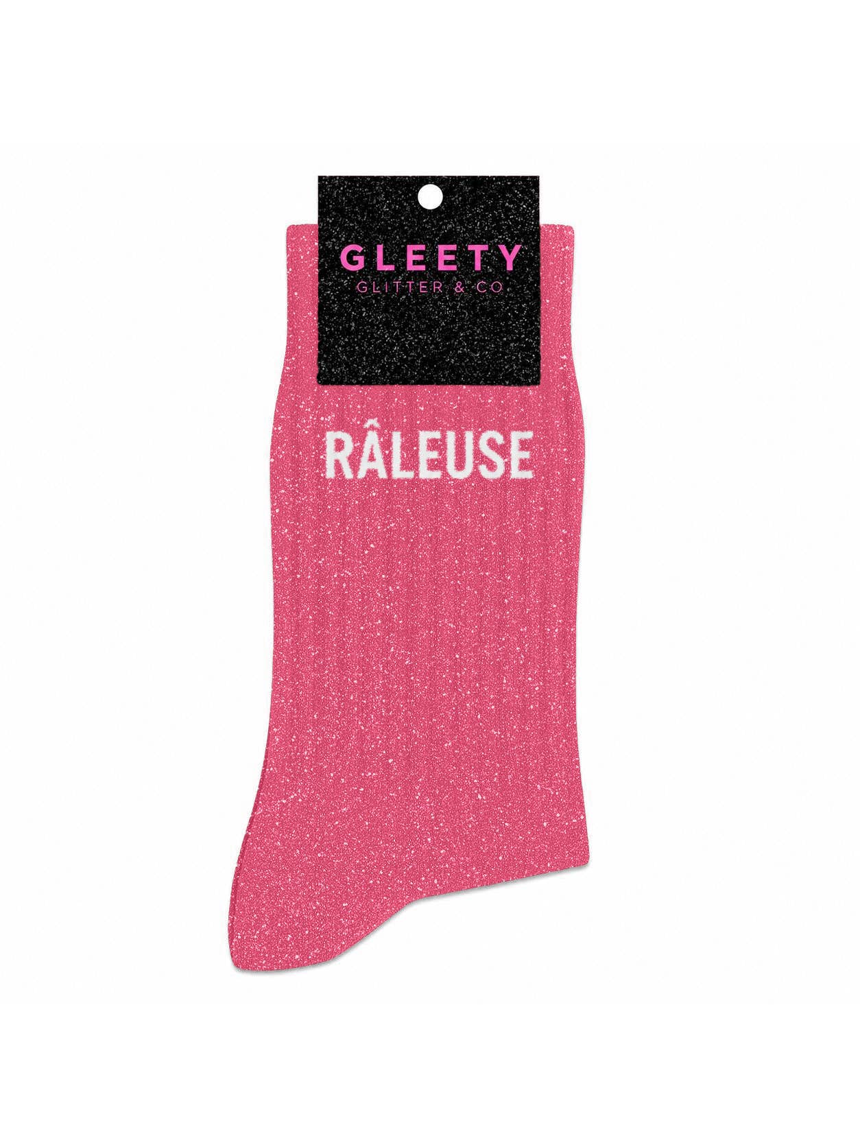 Chaussettes à pailettes Râleuse rose