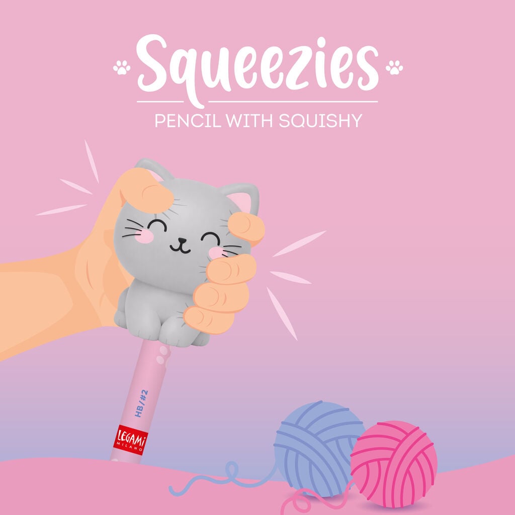 Crayon avec Anti-stress Kitty « Be Curious » - Squeezies 2