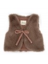 Gilet bebé en fourrure moka — 1/3 mois